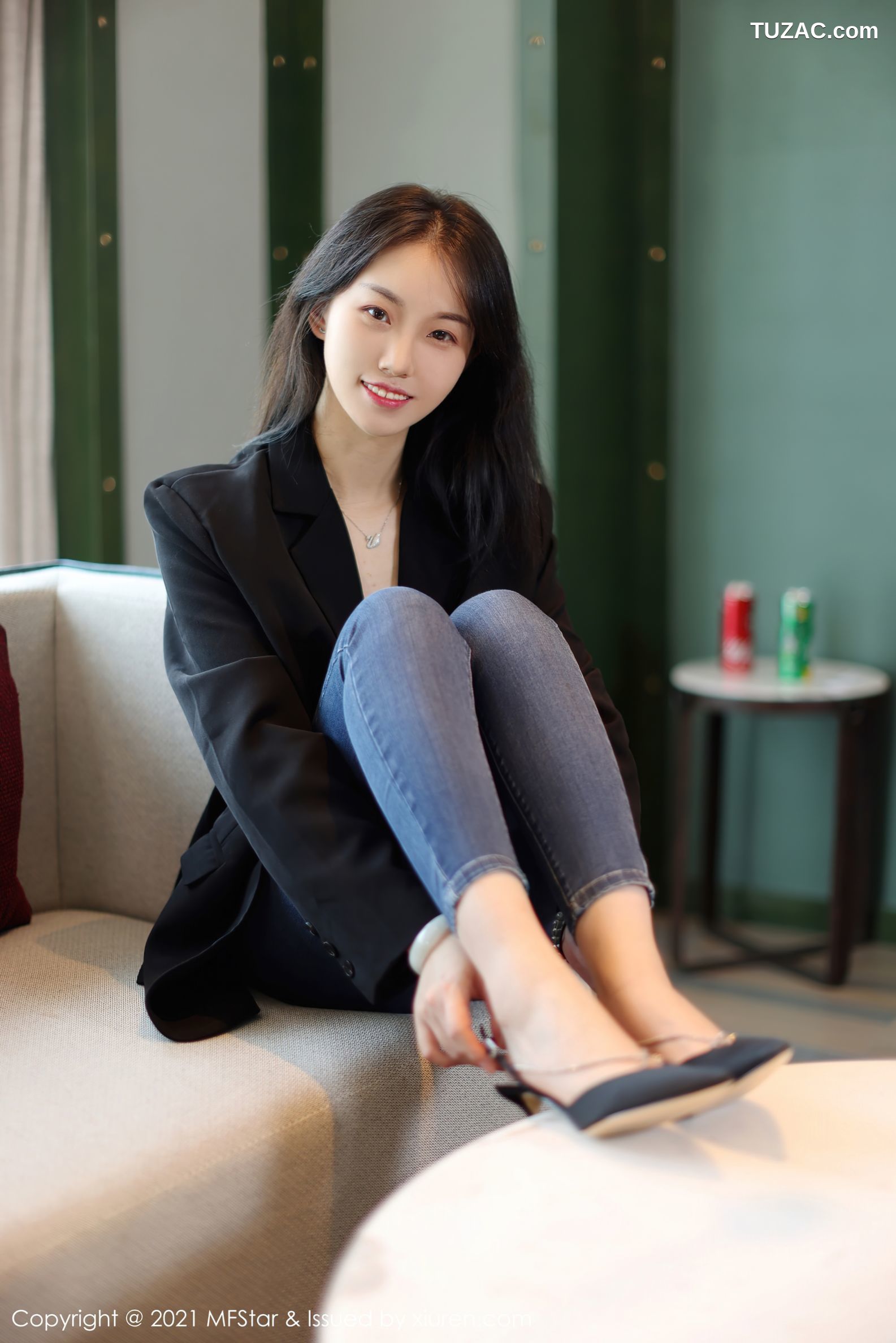 MFStar模范学院-530-一颗甜蛋黄a-牛仔裤蕾丝内衣-2021.08.30