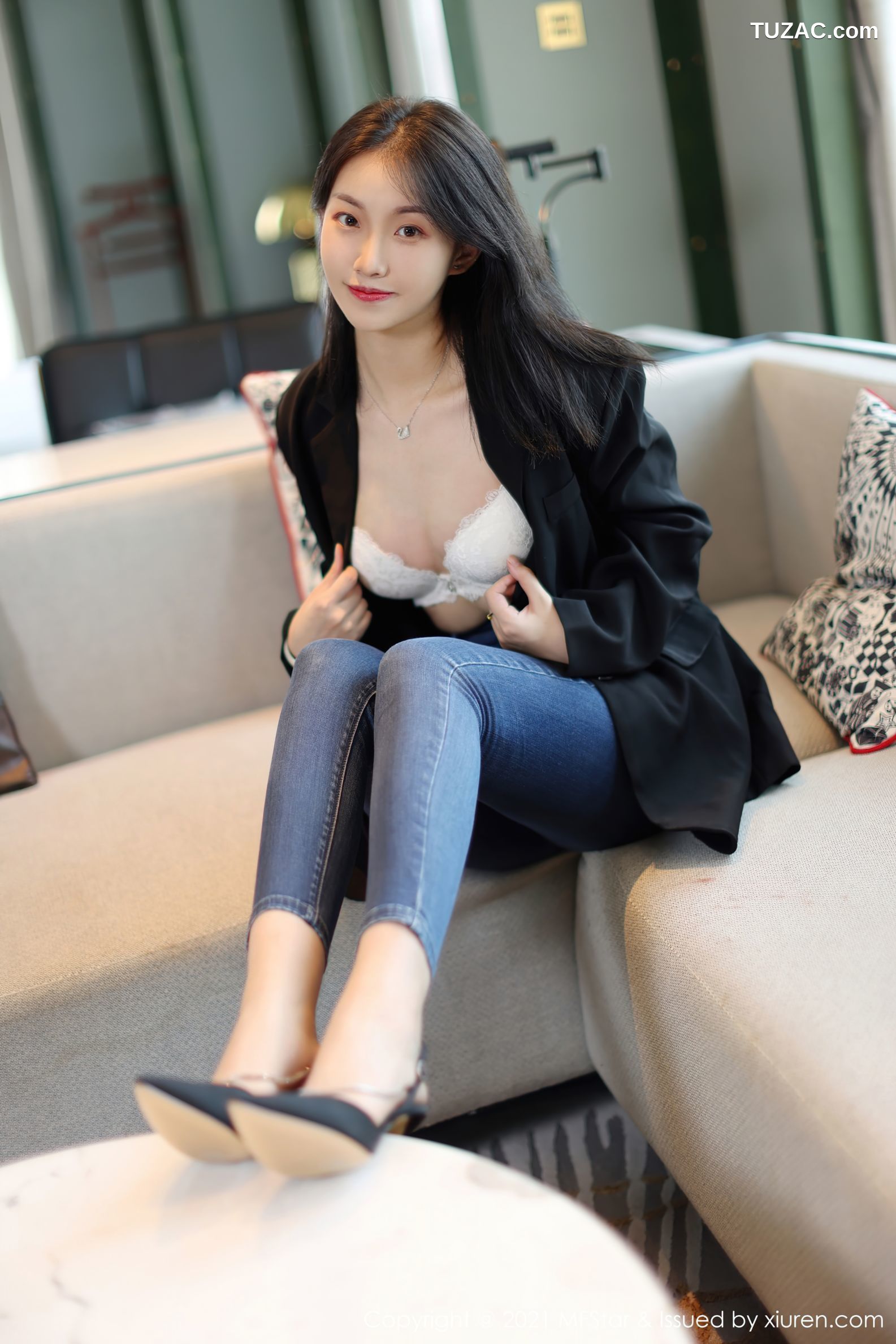 MFStar模范学院-530-一颗甜蛋黄a-牛仔裤蕾丝内衣-2021.08.30