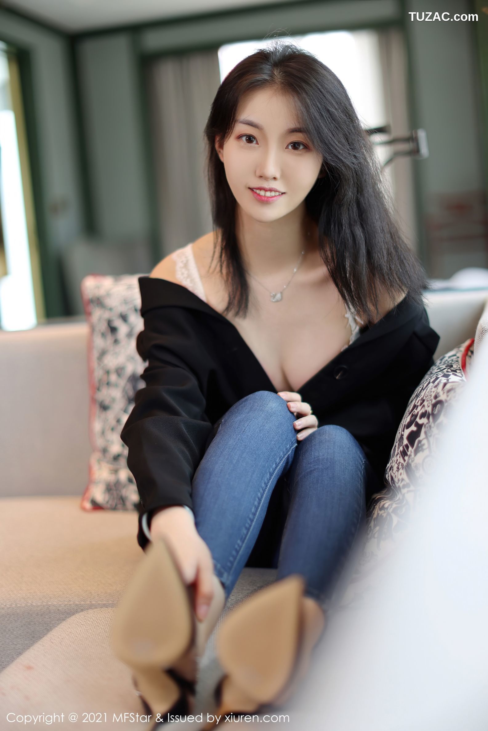MFStar模范学院-530-一颗甜蛋黄a-牛仔裤蕾丝内衣-2021.08.30