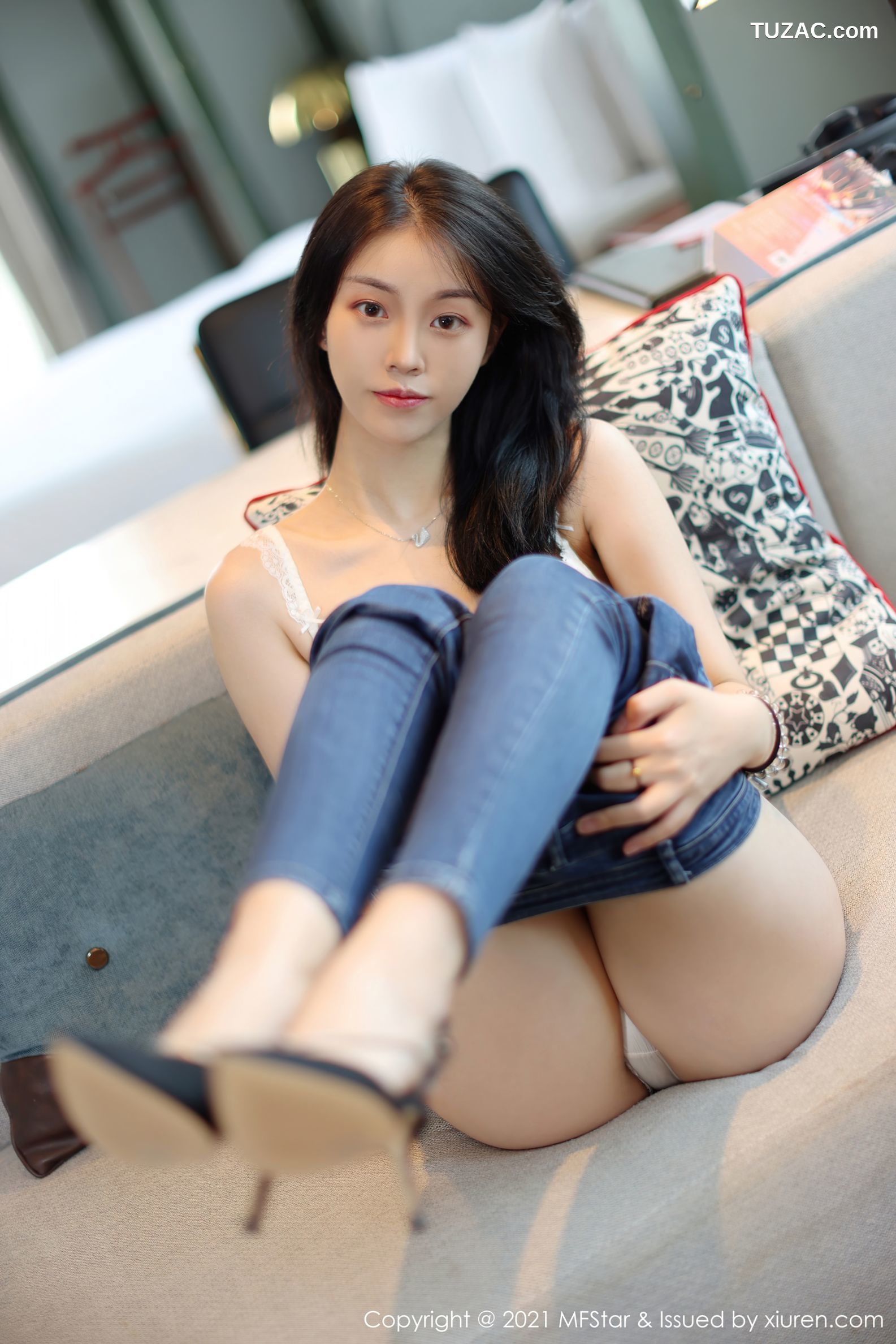 MFStar模范学院-530-一颗甜蛋黄a-牛仔裤蕾丝内衣-2021.08.30