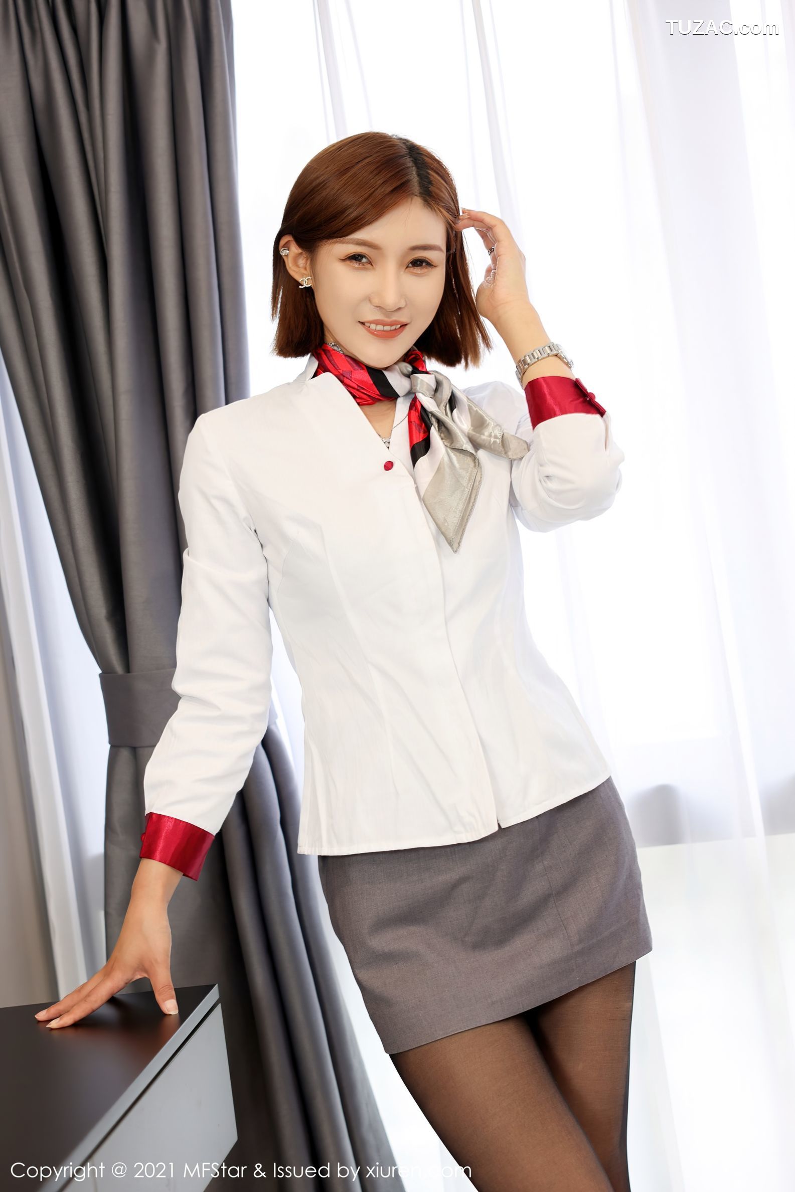 MFStar模范学院-539-王蜜-职场OL制服衬衣性感内衣黑丝-2021.11.16