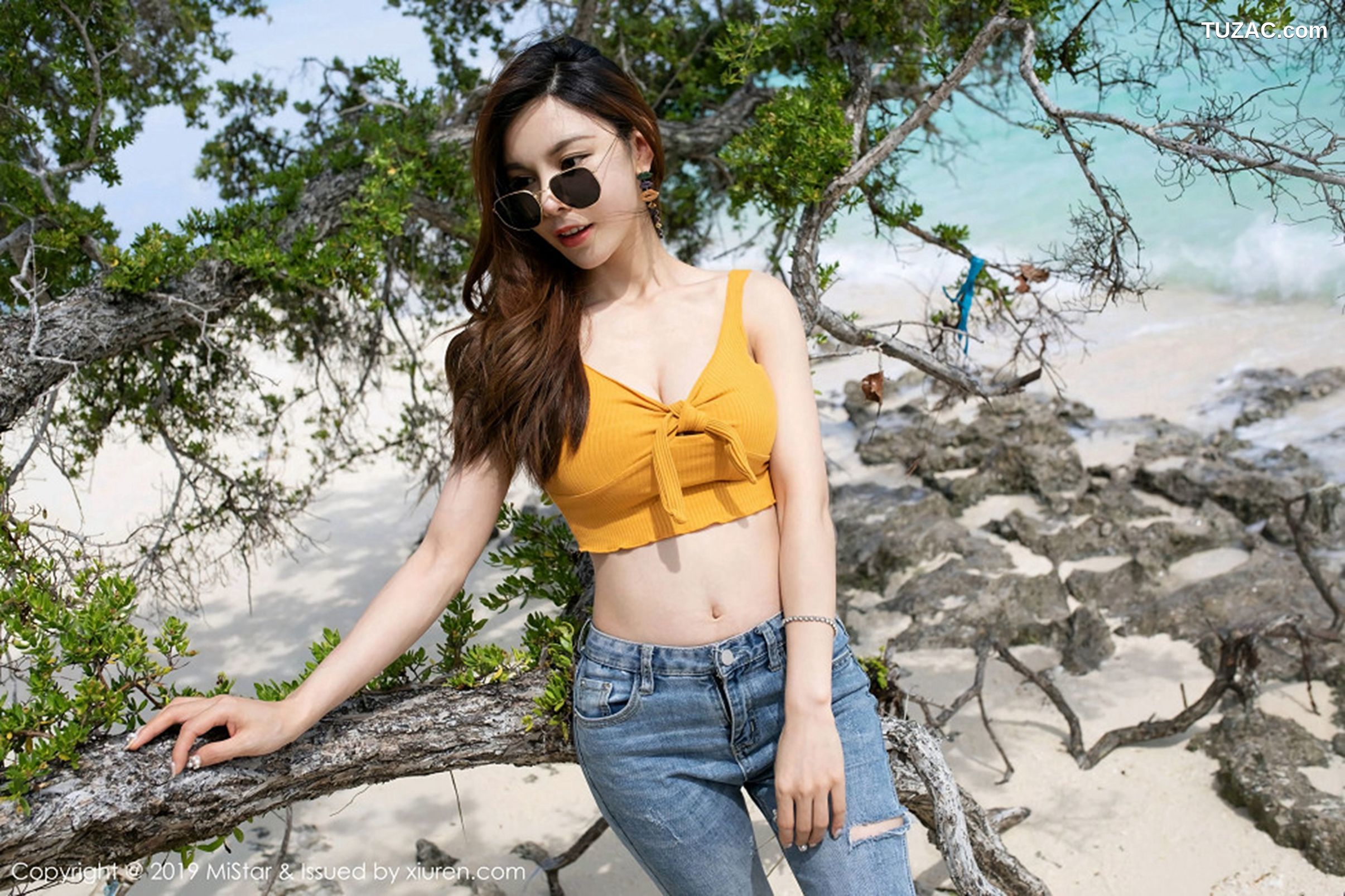 MiStar魅妍社-299-沈佳熹-《银滩下透视薄纱酥胸翘臀半遮半掩》-2019.07.19