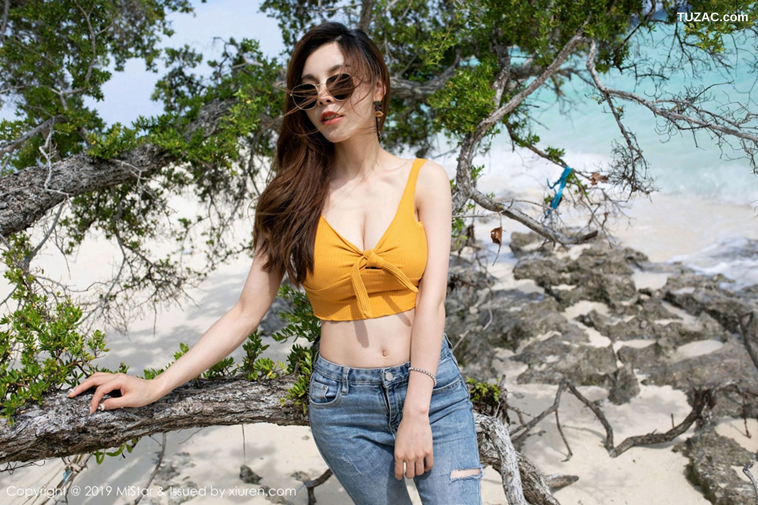 MiStar魅妍社-299-沈佳熹-《银滩下透视薄纱酥胸翘臀半遮半掩》-2019.07.19