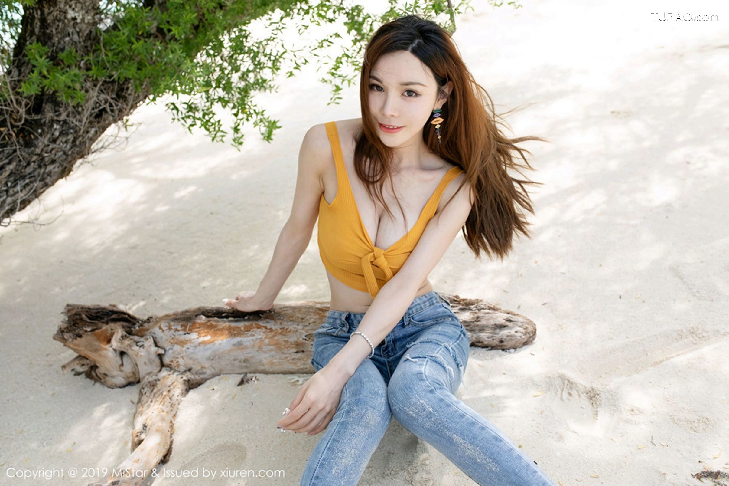 MiStar魅妍社-299-沈佳熹-《银滩下透视薄纱酥胸翘臀半遮半掩》-2019.07.19