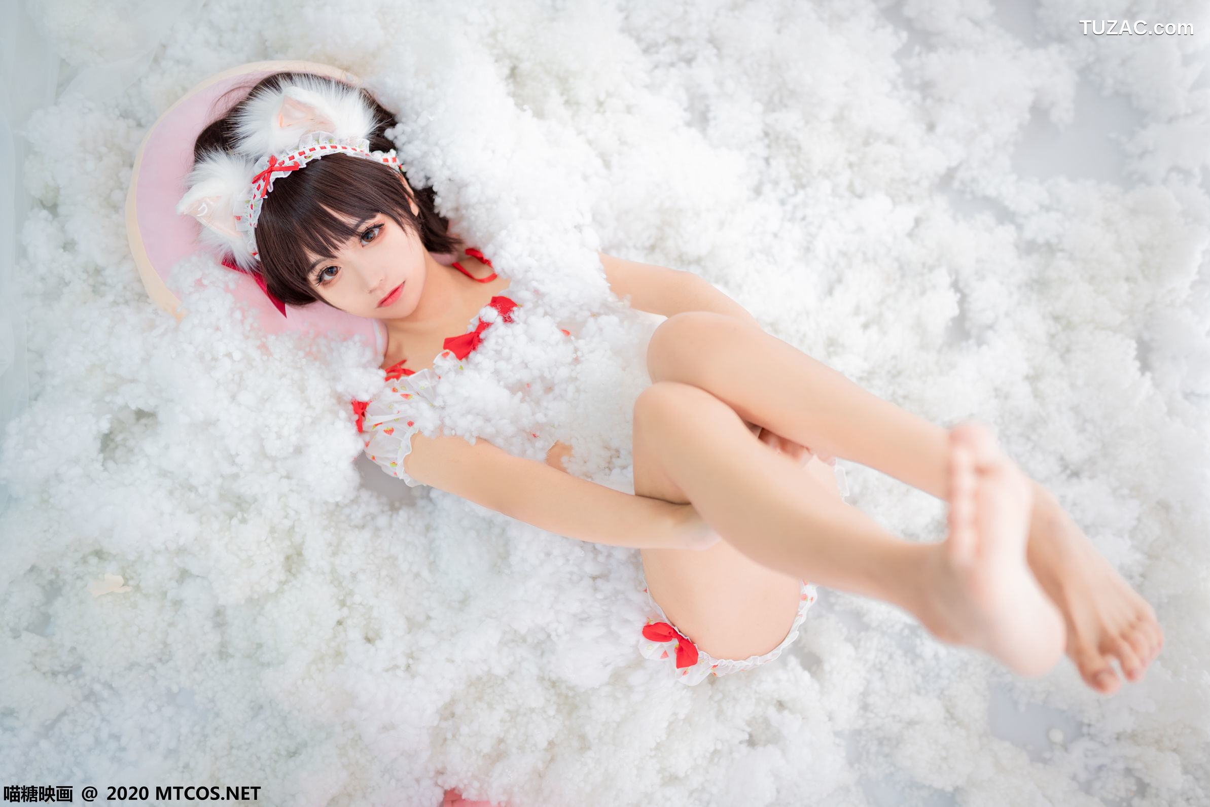 MTCos喵糖映画-Vol.155-《草莓印花小夜衣》