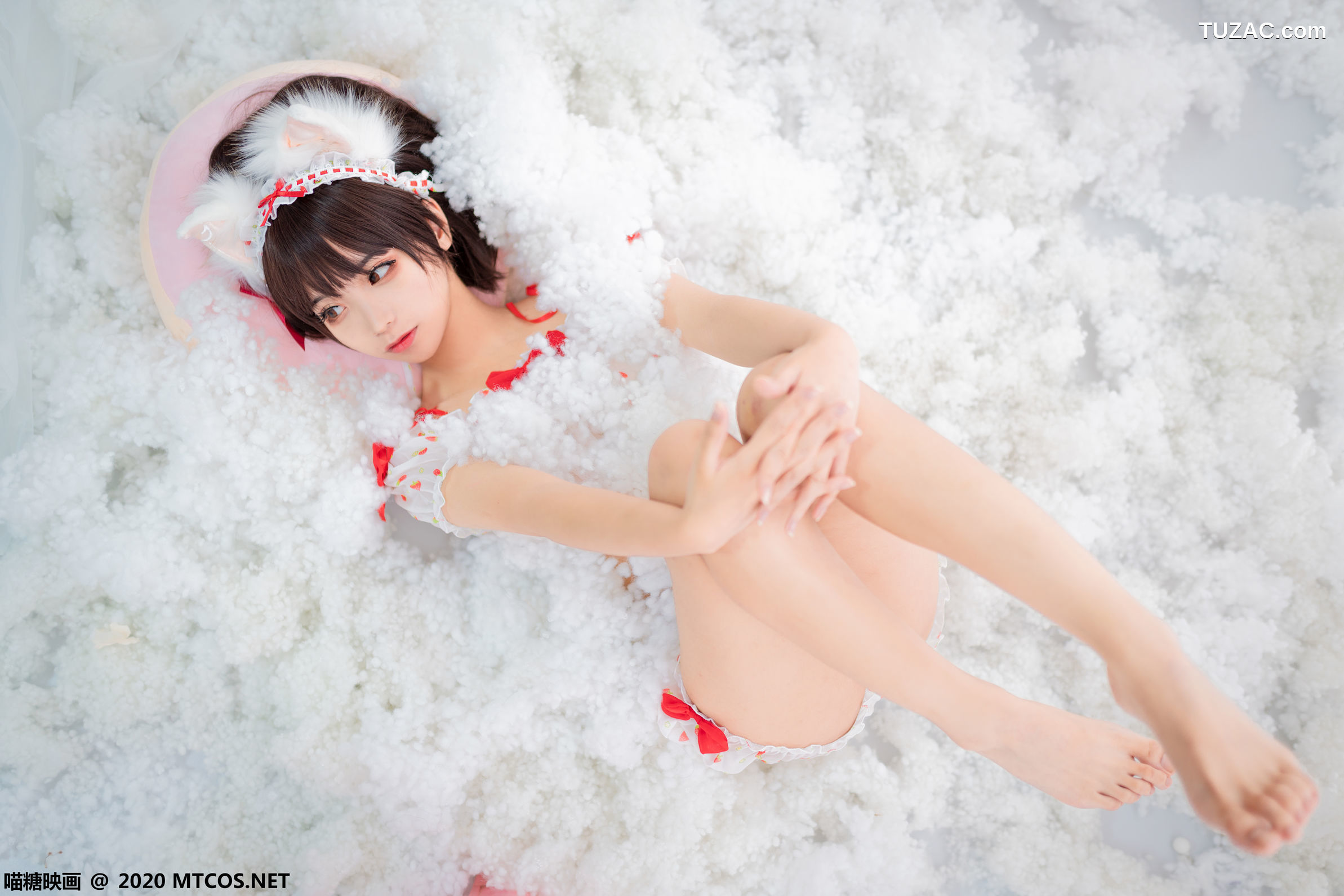 MTCos喵糖映画-Vol.155-《草莓印花小夜衣》