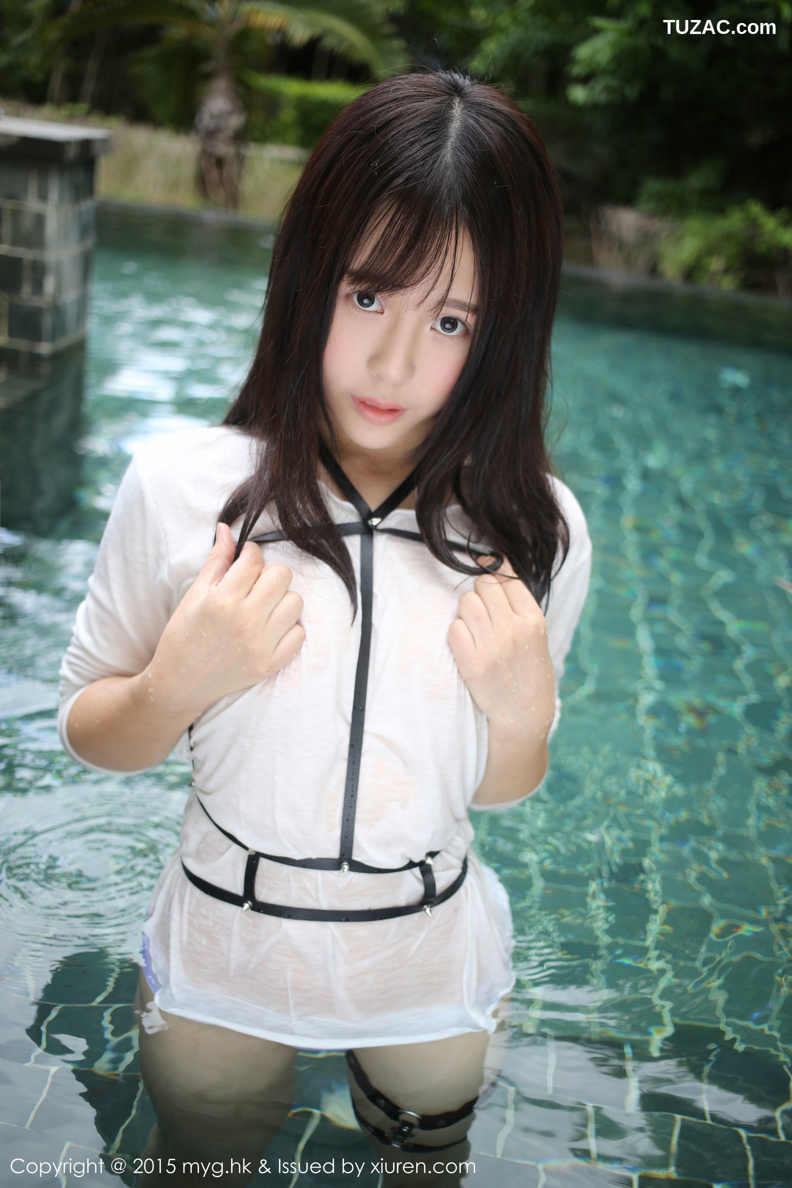MyGirl美媛馆-170-艾莉-《黑丝吊袜-泳池湿身》-2015.10.28