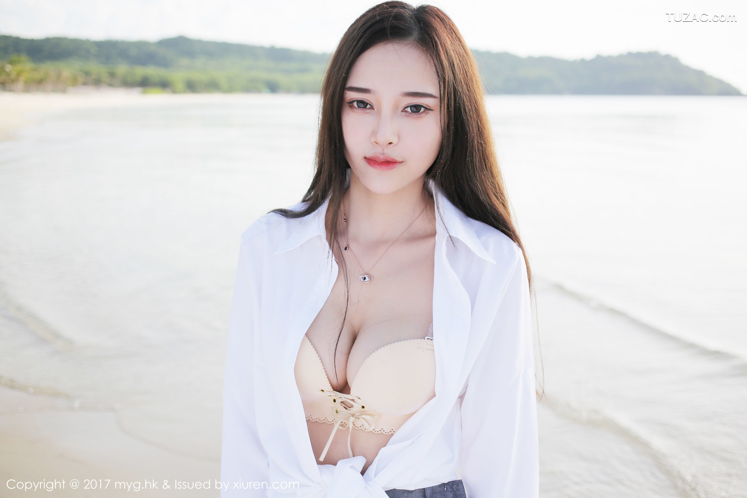 MyGirl美媛馆-259-唐琪儿-《海边白衬衫-短裙系列》-2017.08.14
