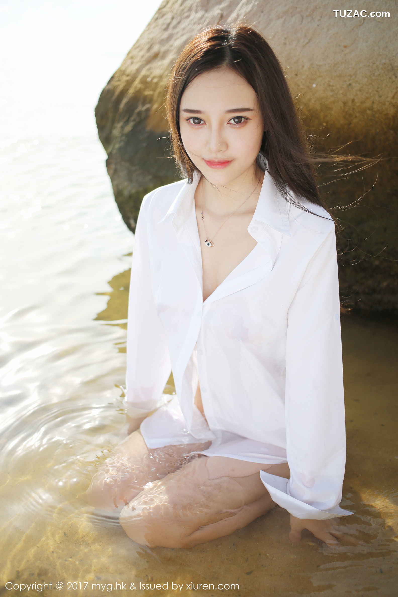 MyGirl美媛馆-259-唐琪儿-《海边白衬衫-短裙系列》-2017.08.14