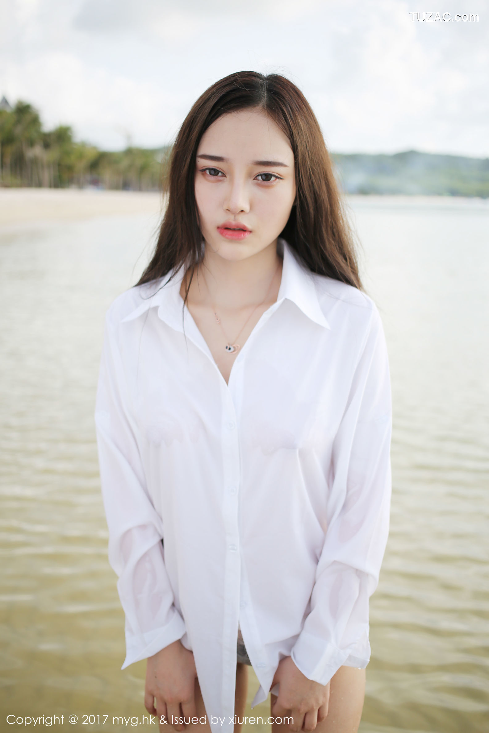 MyGirl美媛馆-259-唐琪儿-《海边白衬衫-短裙系列》-2017.08.14
