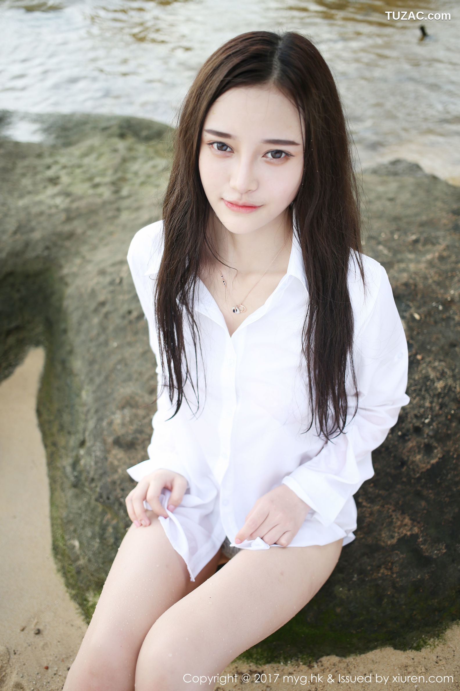 MyGirl美媛馆-259-唐琪儿-《海边白衬衫-短裙系列》-2017.08.14