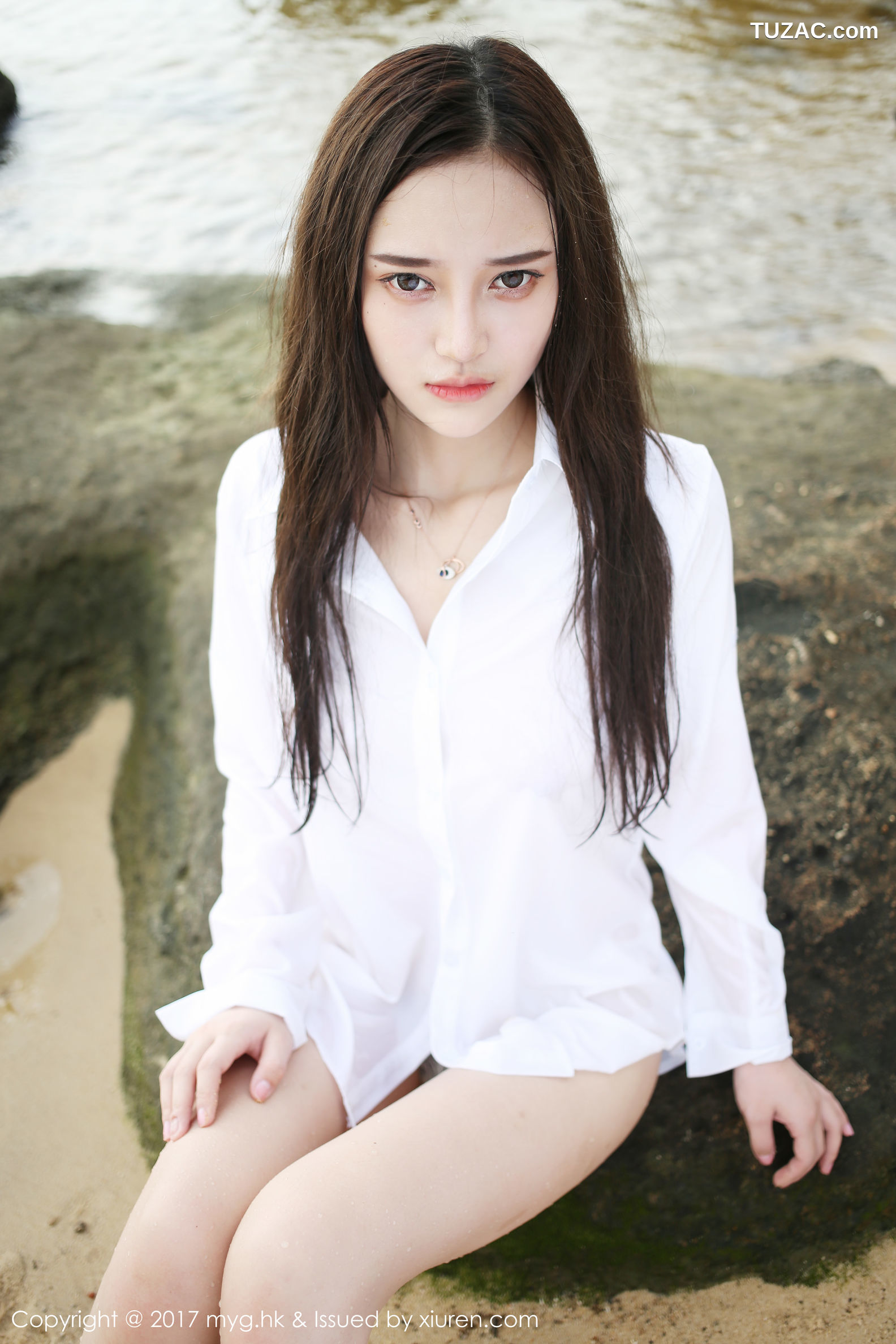MyGirl美媛馆-259-唐琪儿-《海边白衬衫-短裙系列》-2017.08.14