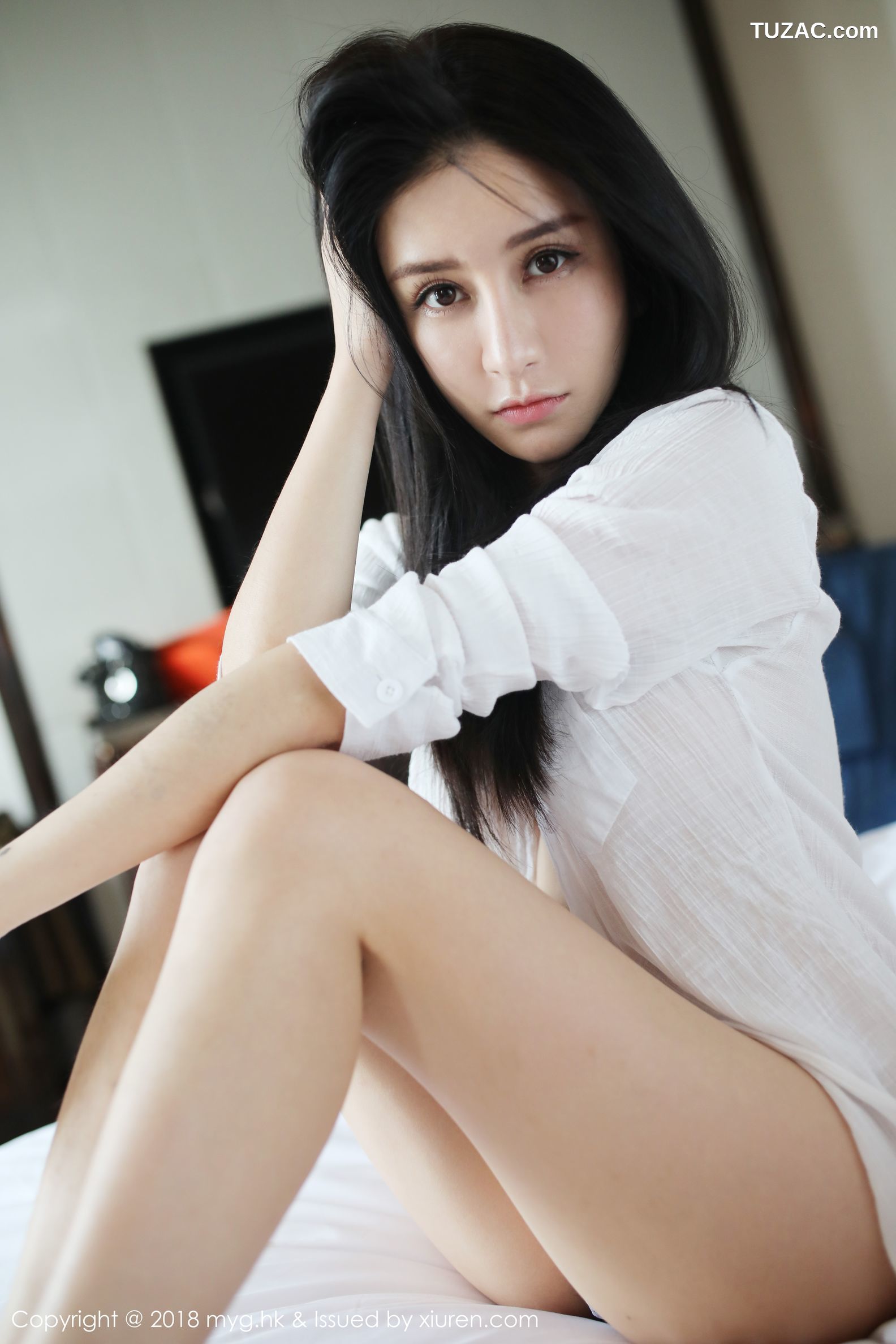 MyGirl美媛馆-319-李李七七喜喜-《衬衫-蕾丝以及变化的撩人姿势》-2018.09.25