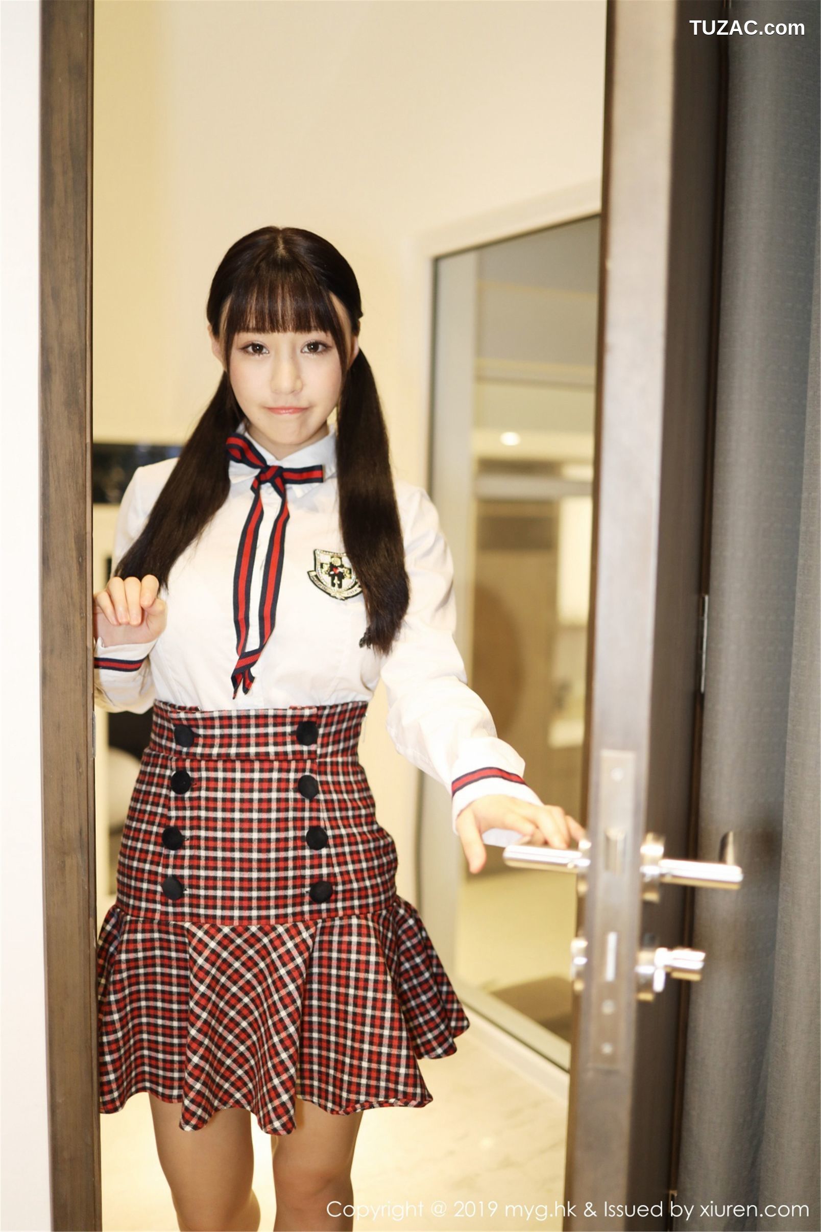 MyGirl美媛馆-355-朱可儿-格子裙学生装-2019.05.17