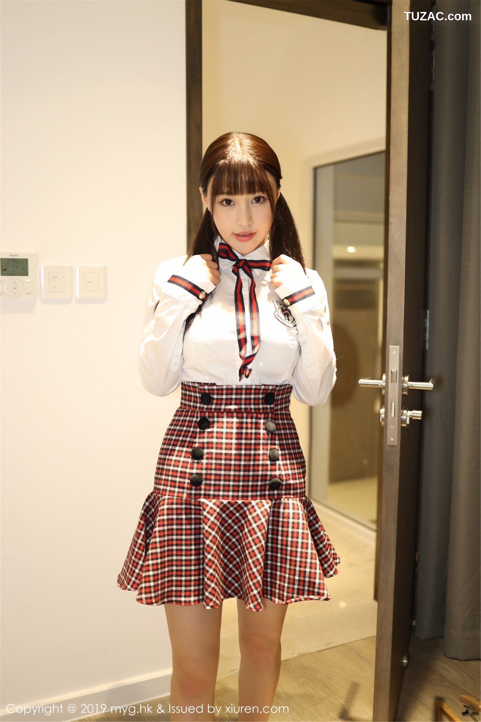 MyGirl美媛馆-355-朱可儿-格子裙学生装-2019.05.17