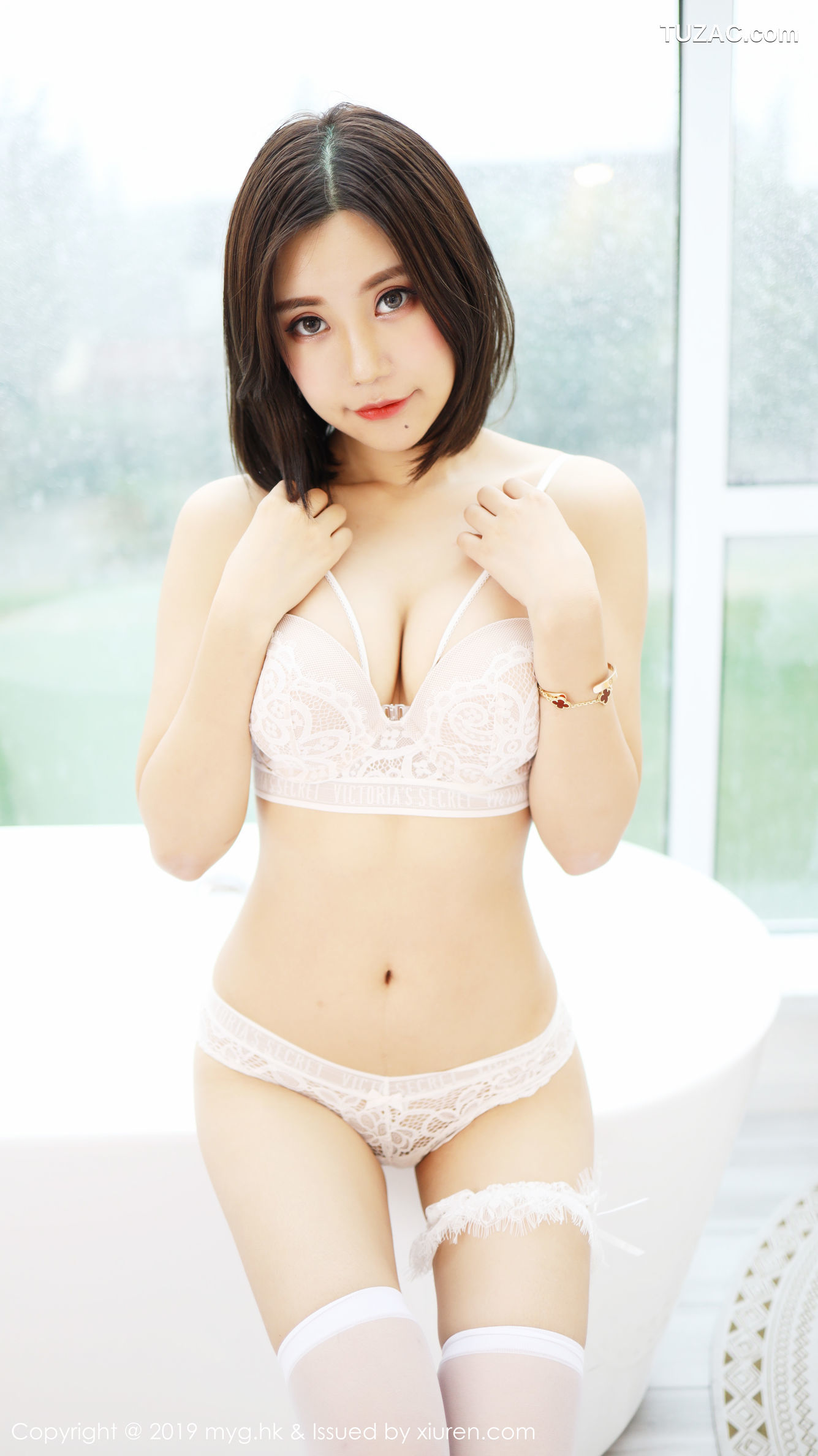 MyGirl美媛馆-401-绮里嘉-《蕾丝镂空内衣的精妙与筒袜诱惑》-2019.11.04