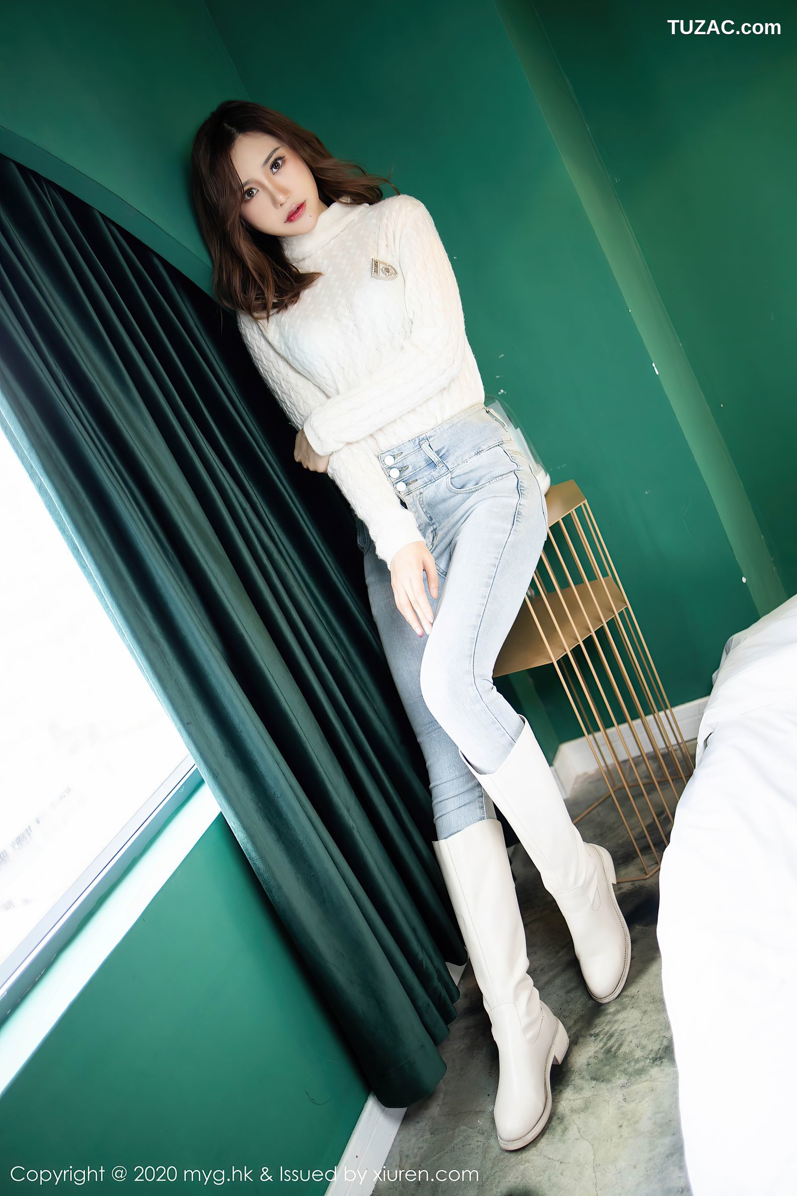 MyGirl美媛馆-470-绮里嘉-《牛仔裤与白色毛衣》-2020.12.23