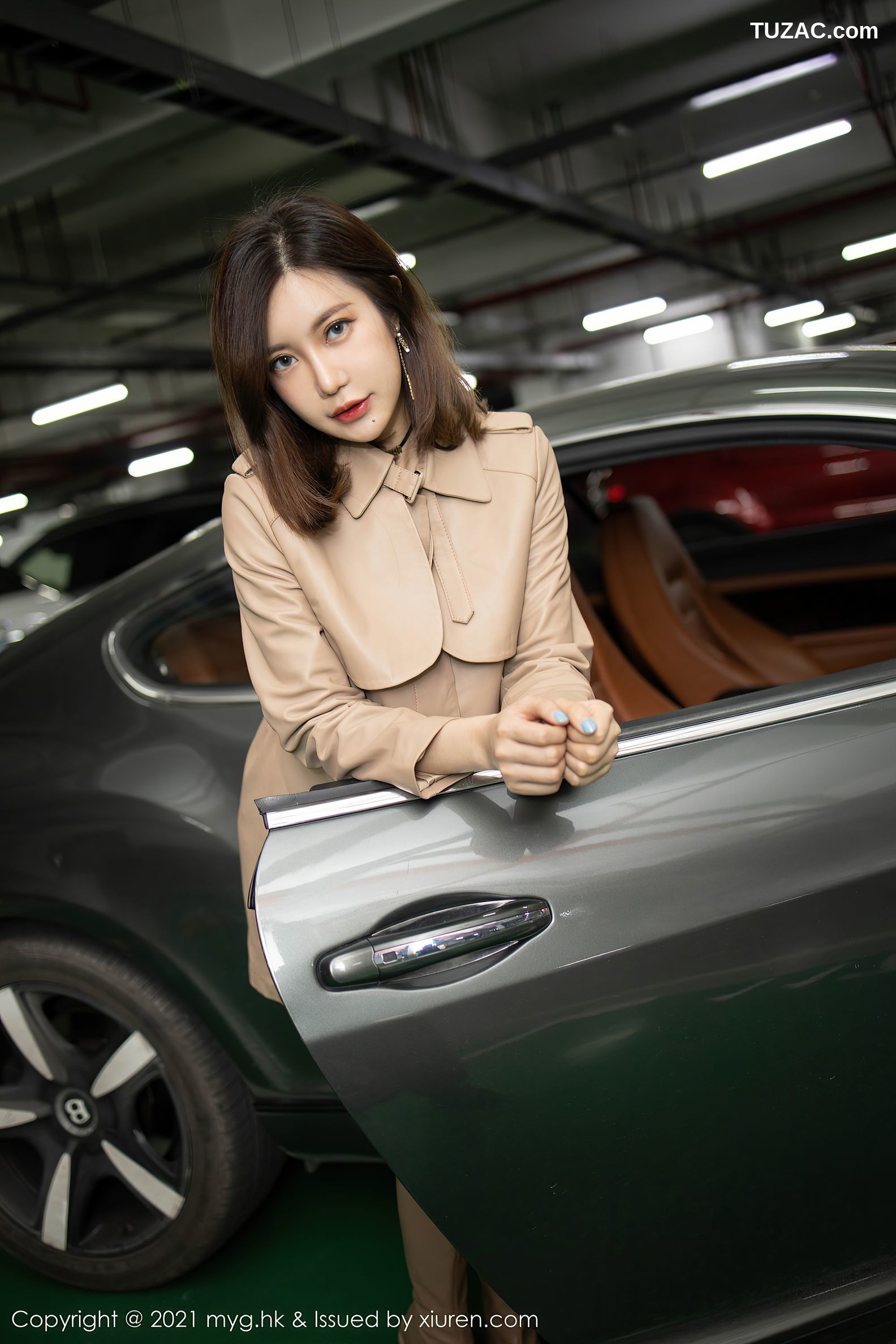 MyGirl美媛馆-500-绮里嘉-雨夜打车主题黑色内衣黑丝吊带袜-2021.03.22