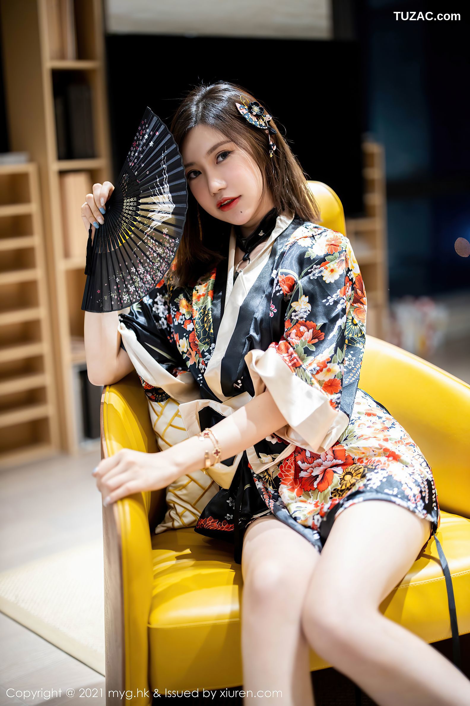 MyGirl美媛馆-501-绮里嘉-约会男友剧情主题和服黑情趣内衣-2021.03.25