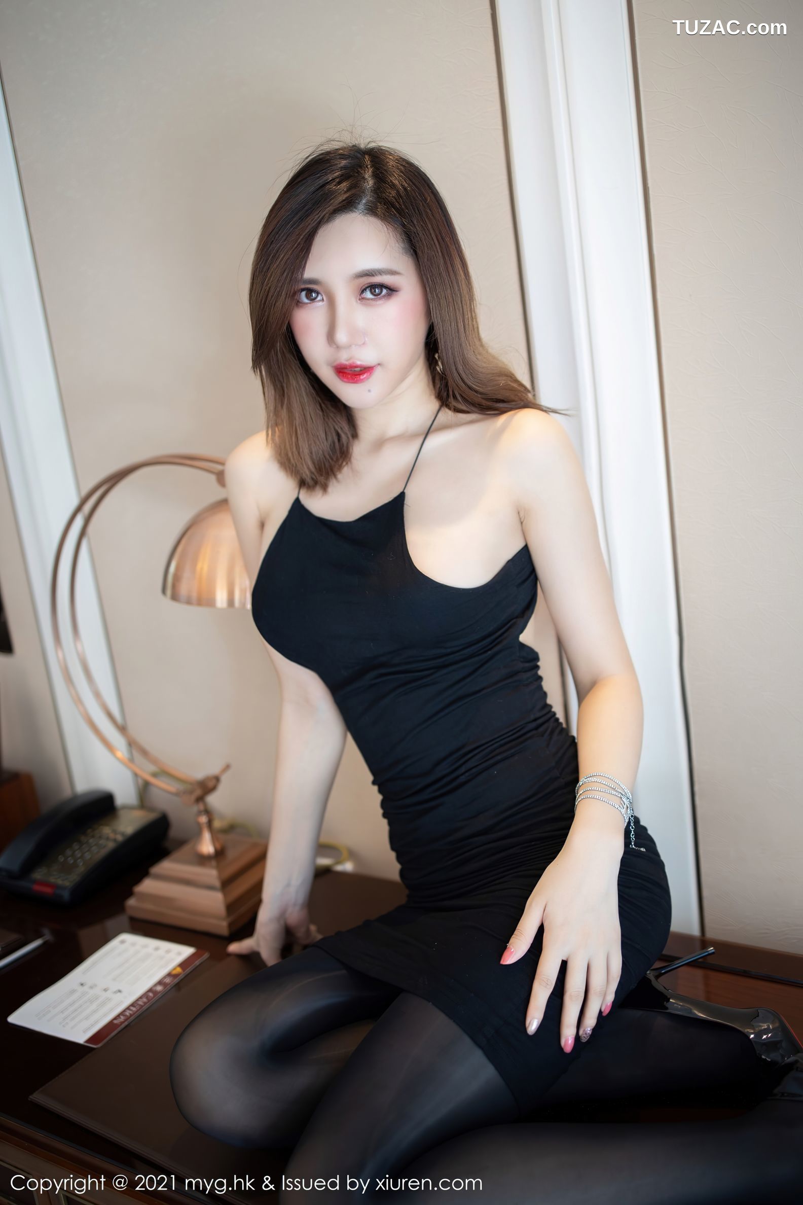 MyGirl美媛馆-521-绮里嘉-黑色吊带裙黑丝-2021.05.13