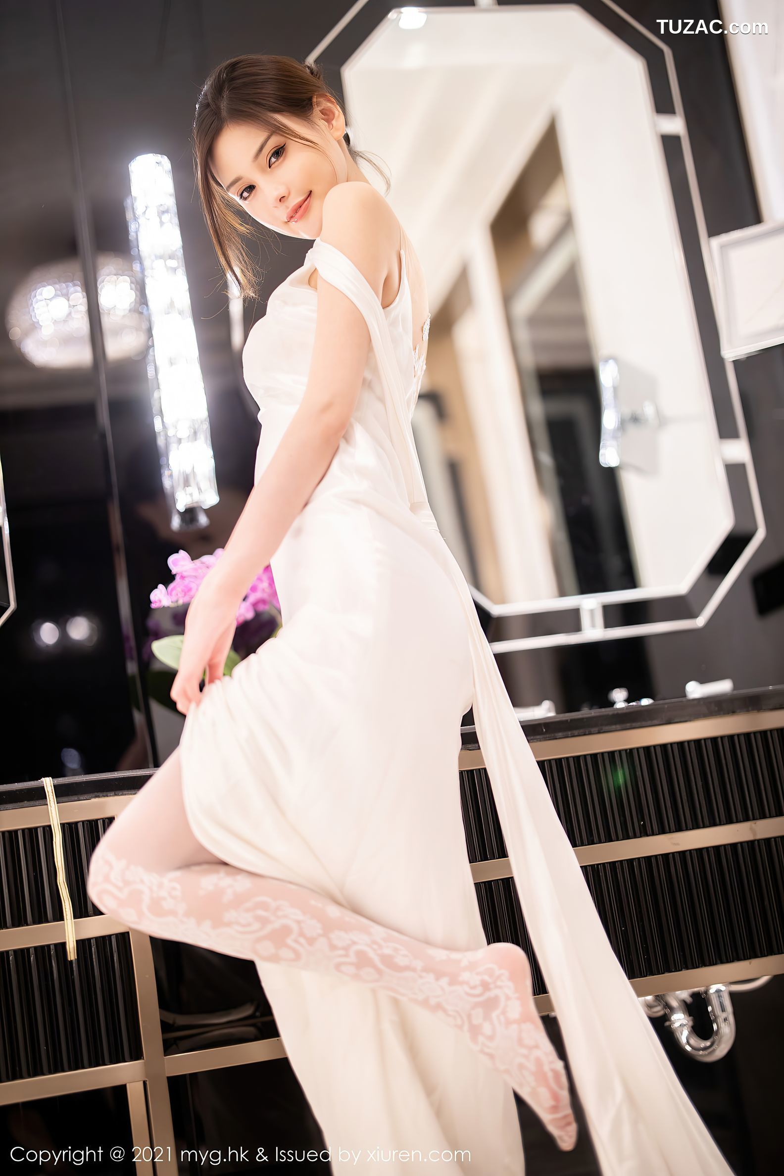 MyGirl美媛馆-552-小夕Juju-江浙沪旅拍白色新娘礼服肉丝-2021.07.09