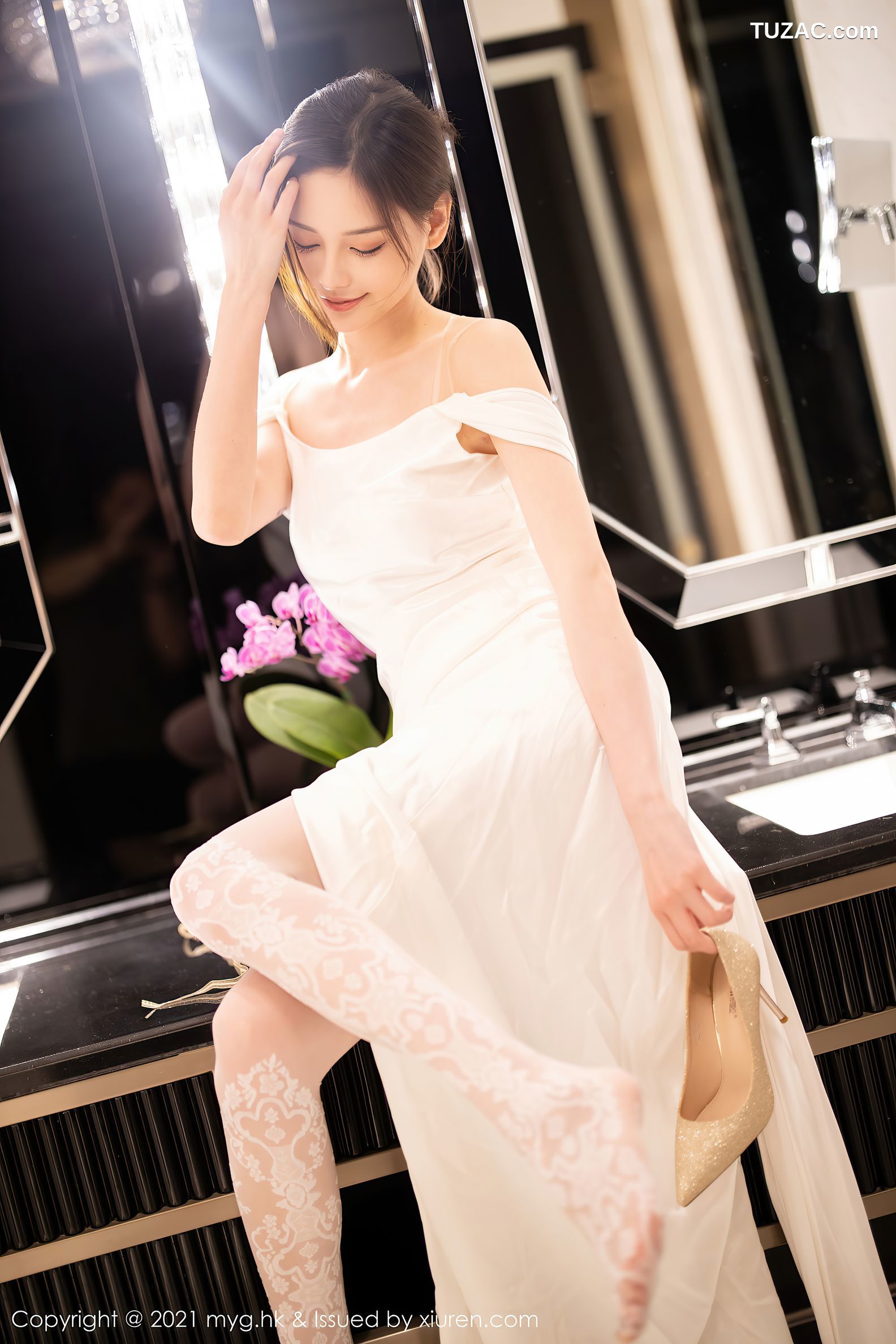 MyGirl美媛馆-552-小夕Juju-江浙沪旅拍白色新娘礼服肉丝-2021.07.09