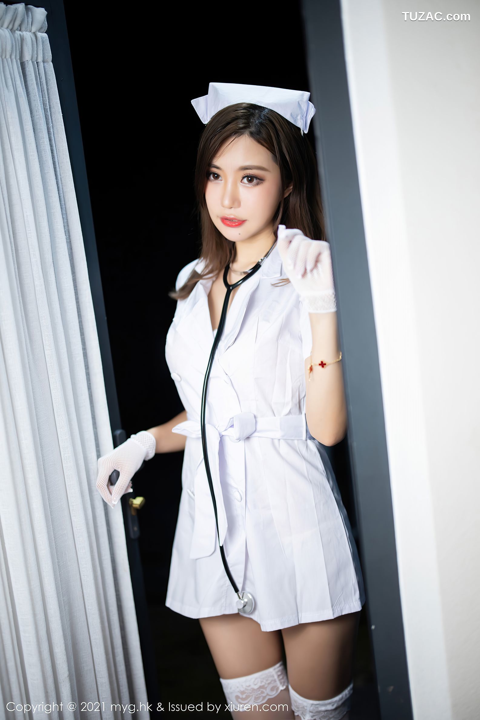 MyGirl美媛馆-578-绮里嘉Carina-杭州旅拍护士制服主题缕空蕾丝内衣-2021.08.20