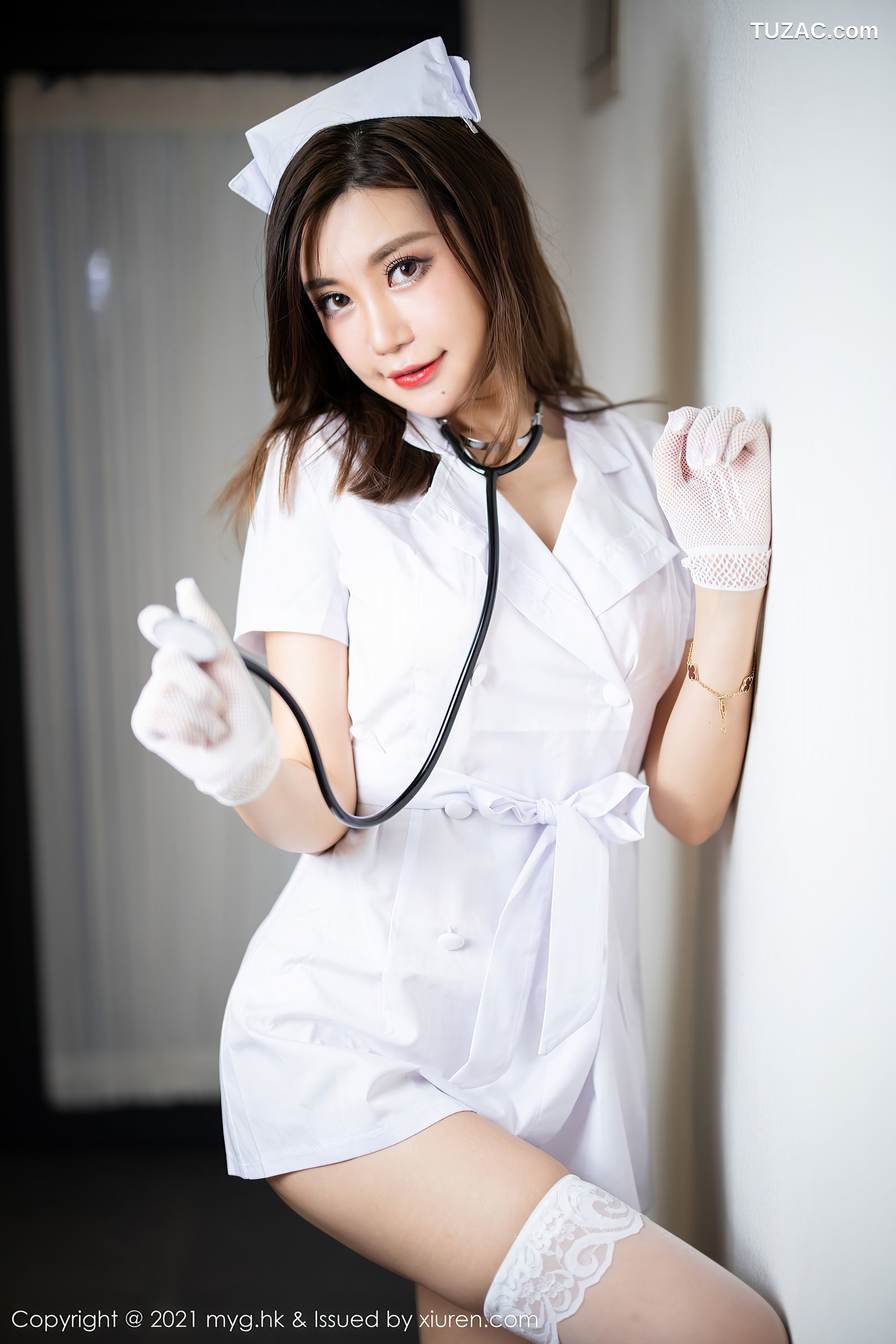 MyGirl美媛馆-578-绮里嘉Carina-杭州旅拍护士制服主题缕空蕾丝内衣-2021.08.20