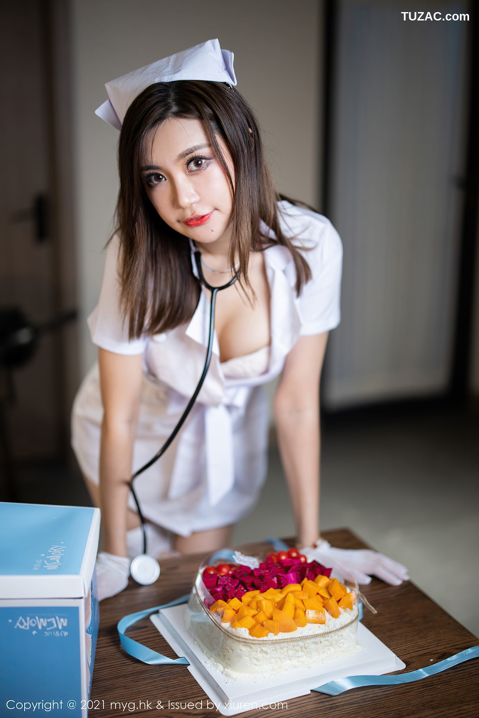 MyGirl美媛馆-578-绮里嘉Carina-杭州旅拍护士制服主题缕空蕾丝内衣-2021.08.20