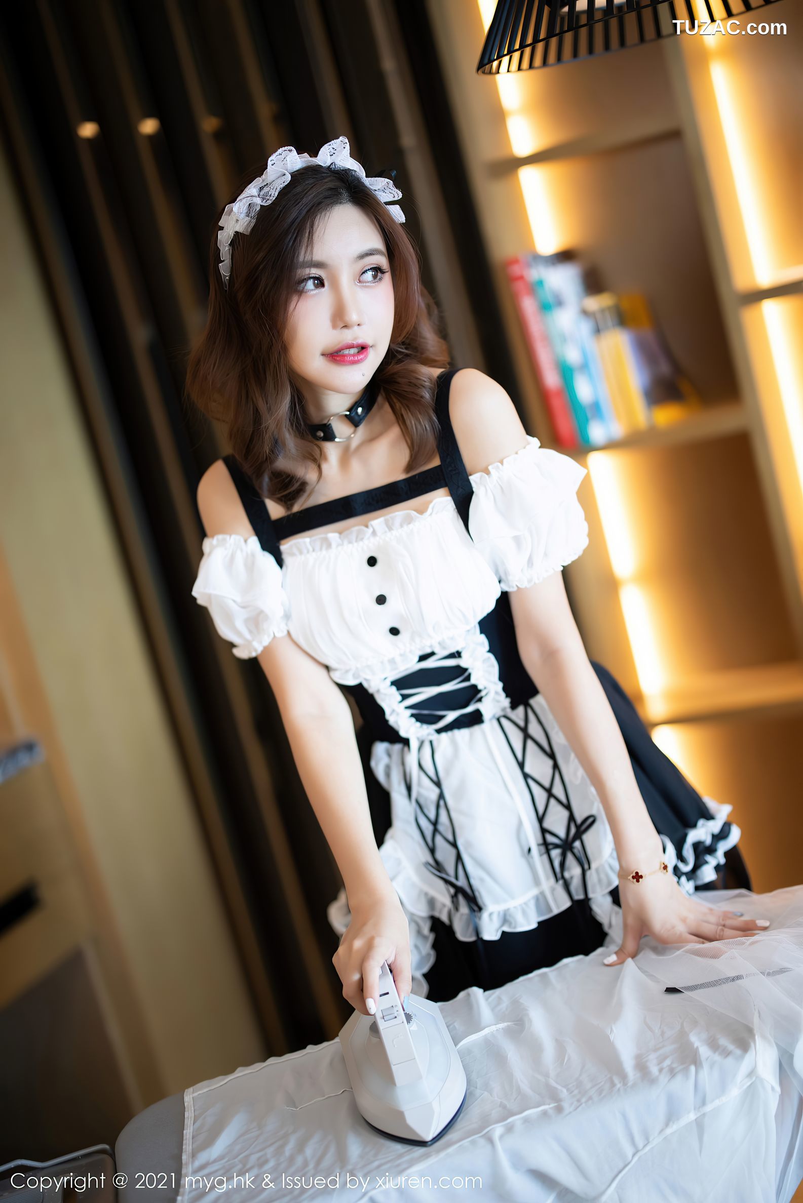 MyGirl美媛馆-588-绮里嘉Ula-杭州旅拍女仆制服主题蕾丝黑丝-2021.09.03