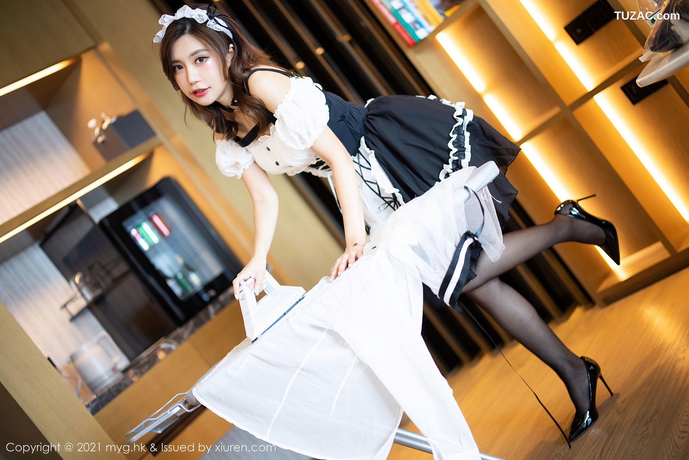 MyGirl美媛馆-588-绮里嘉Ula-杭州旅拍女仆制服主题蕾丝黑丝-2021.09.03