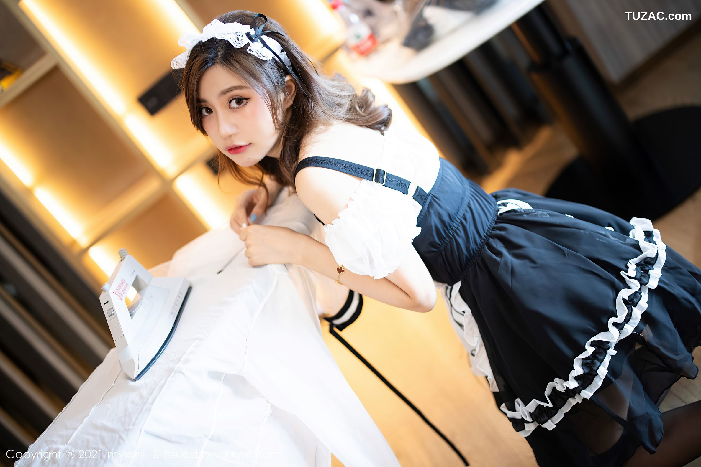 MyGirl美媛馆-588-绮里嘉Ula-杭州旅拍女仆制服主题蕾丝黑丝-2021.09.03