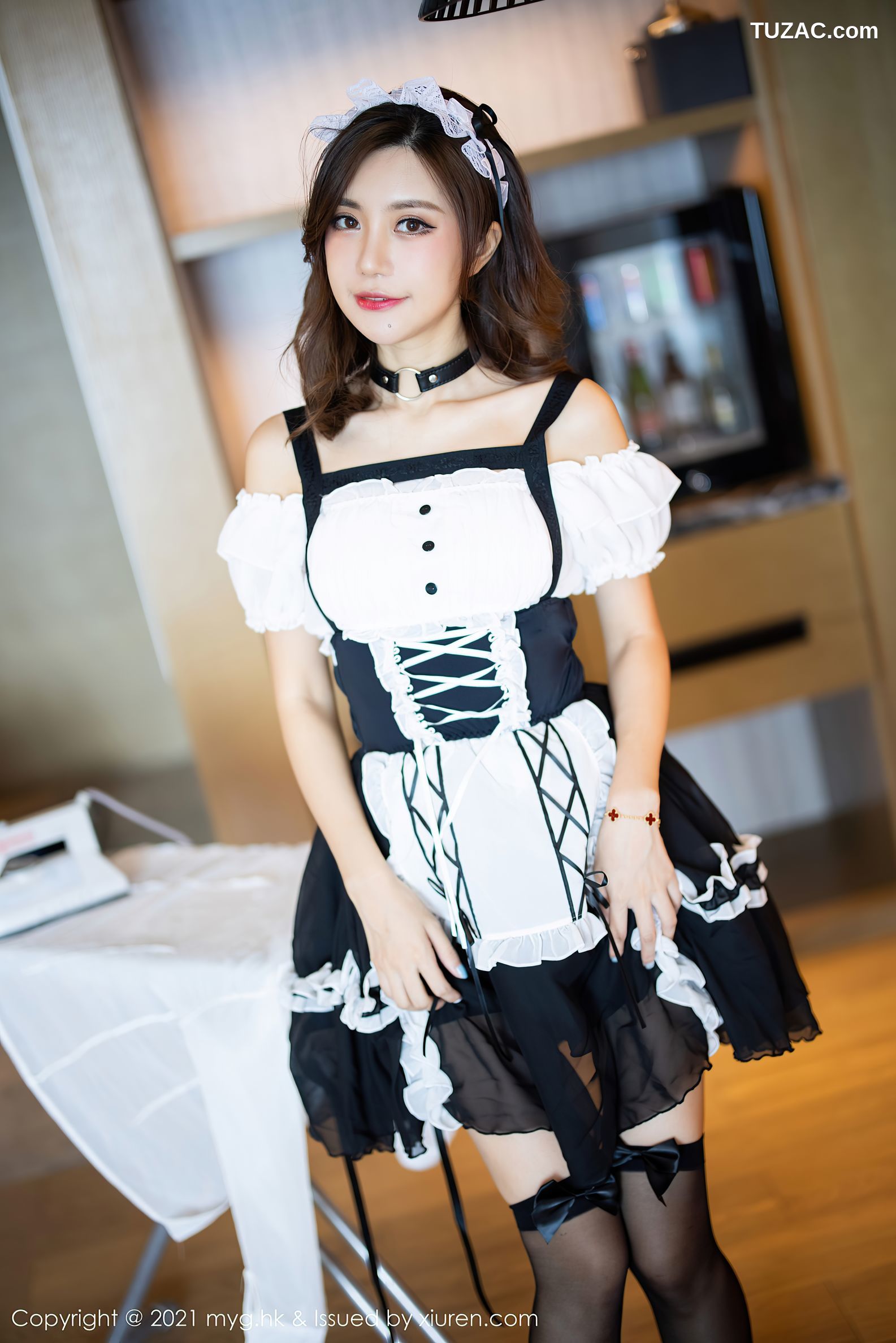 MyGirl美媛馆-588-绮里嘉Ula-杭州旅拍女仆制服主题蕾丝黑丝-2021.09.03