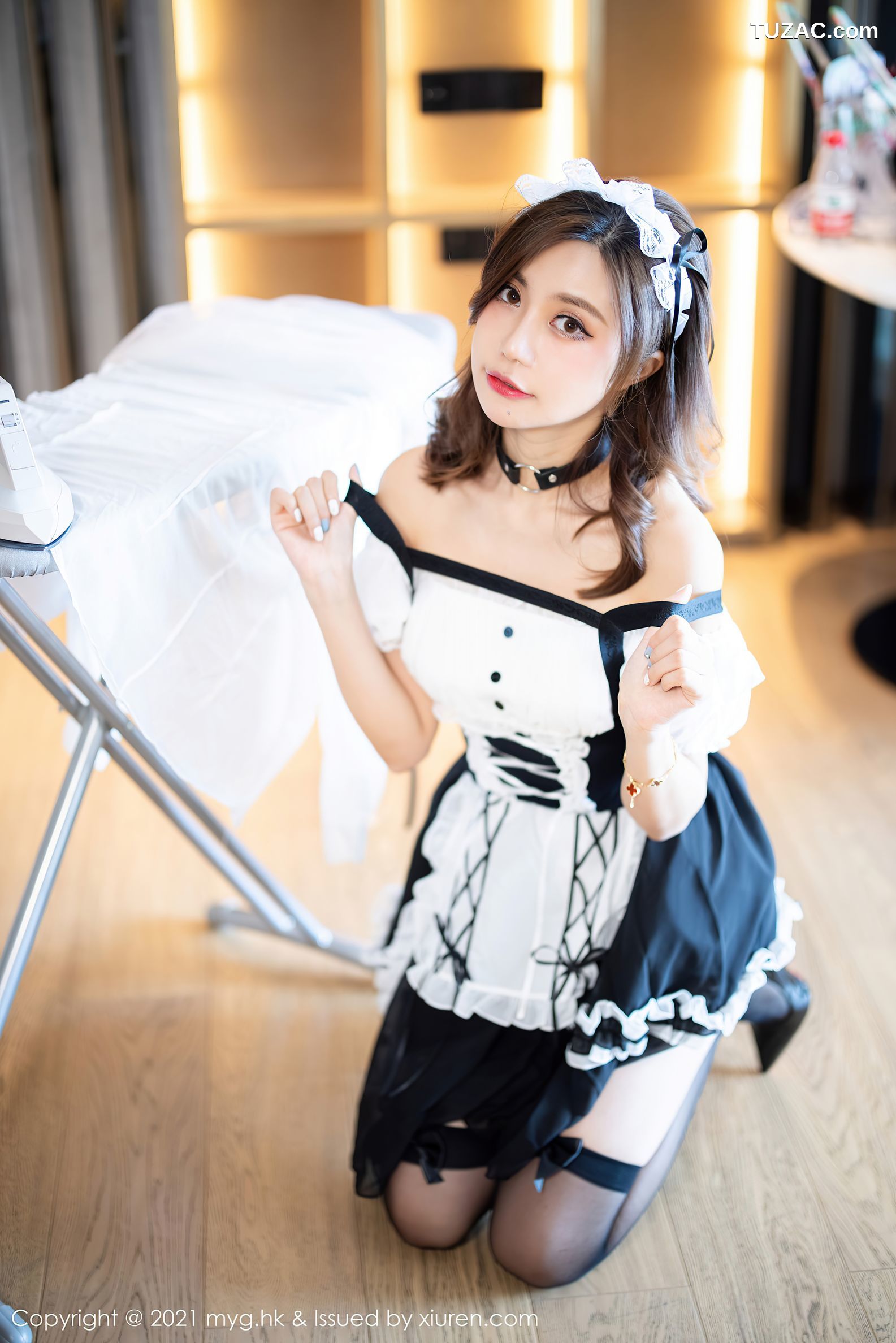 MyGirl美媛馆-588-绮里嘉Ula-杭州旅拍女仆制服主题蕾丝黑丝-2021.09.03