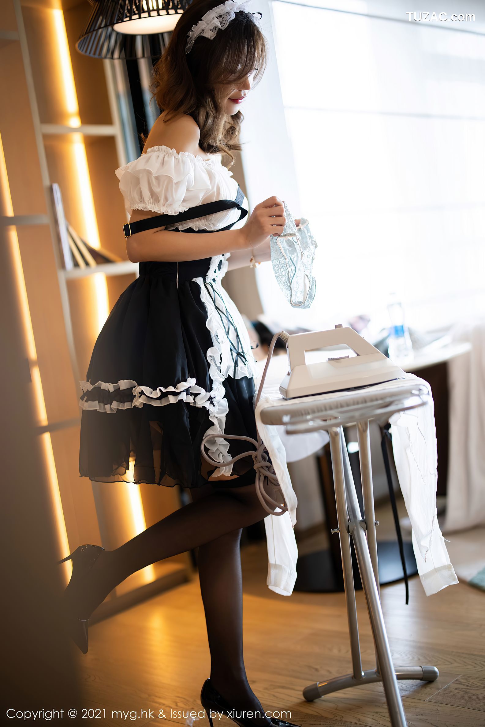 MyGirl美媛馆-588-绮里嘉Ula-杭州旅拍女仆制服主题蕾丝黑丝-2021.09.03
