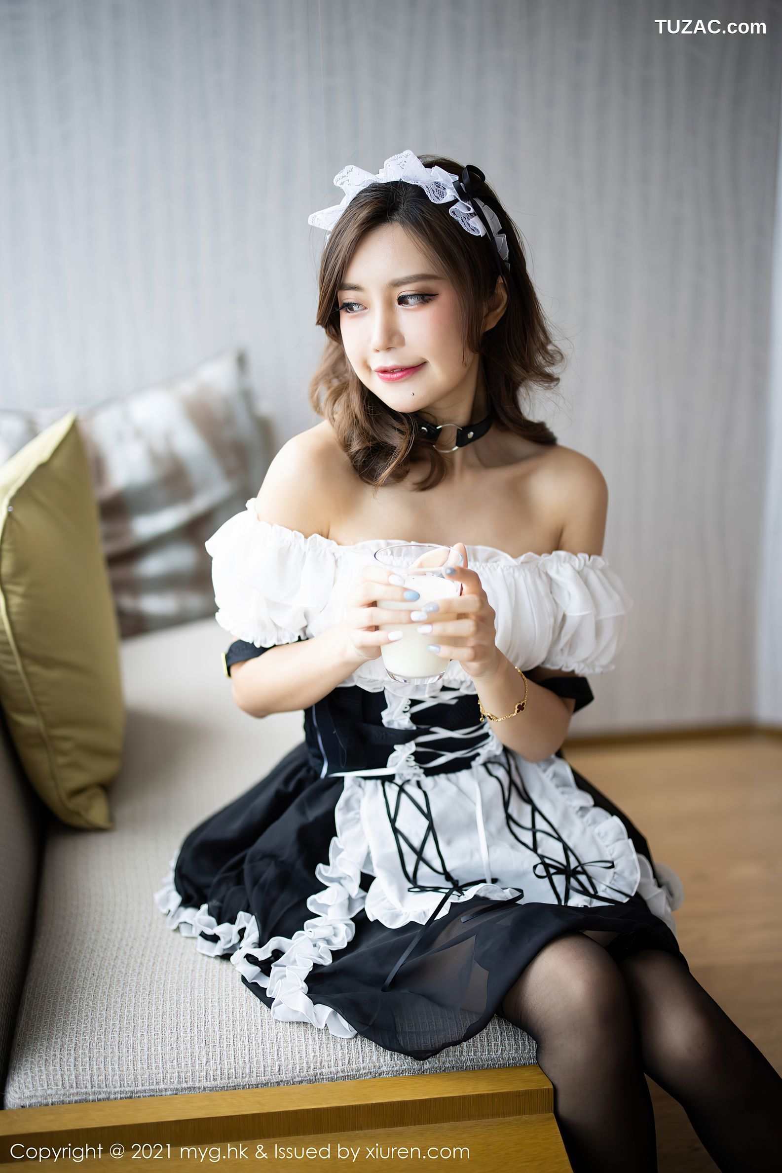 MyGirl美媛馆-588-绮里嘉Ula-杭州旅拍女仆制服主题蕾丝黑丝-2021.09.03