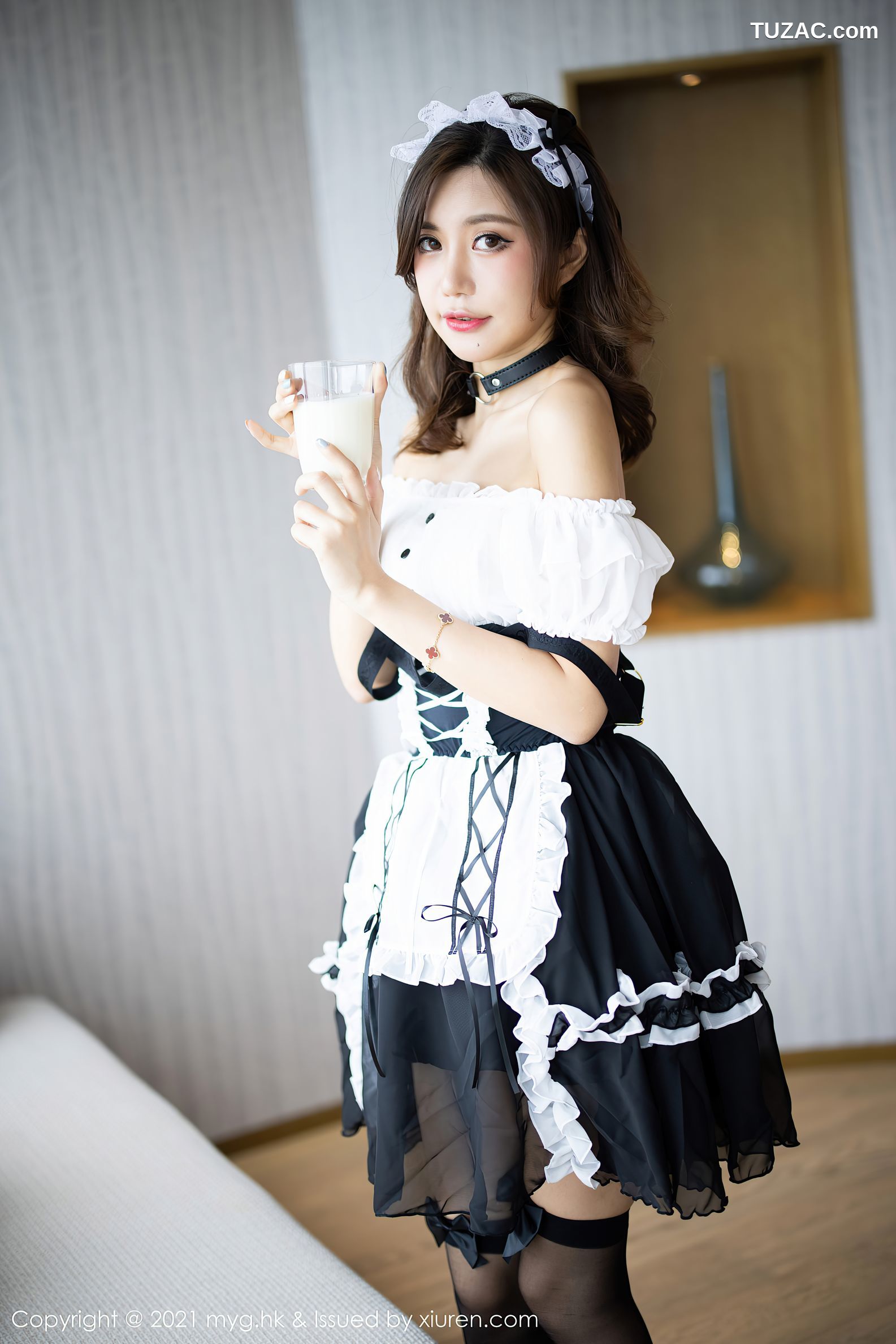MyGirl美媛馆-588-绮里嘉Ula-杭州旅拍女仆制服主题蕾丝黑丝-2021.09.03