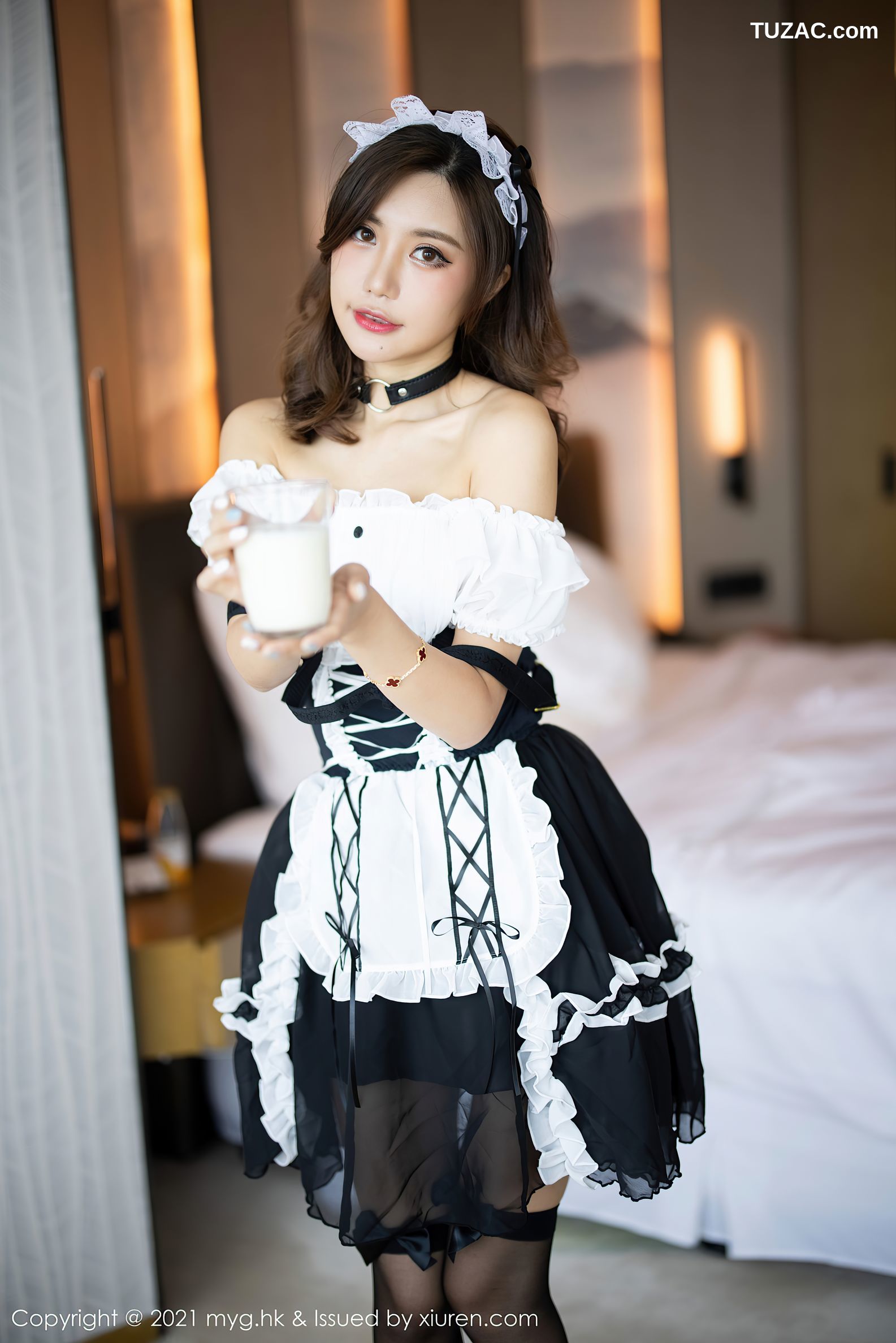 MyGirl美媛馆-588-绮里嘉Ula-杭州旅拍女仆制服主题蕾丝黑丝-2021.09.03