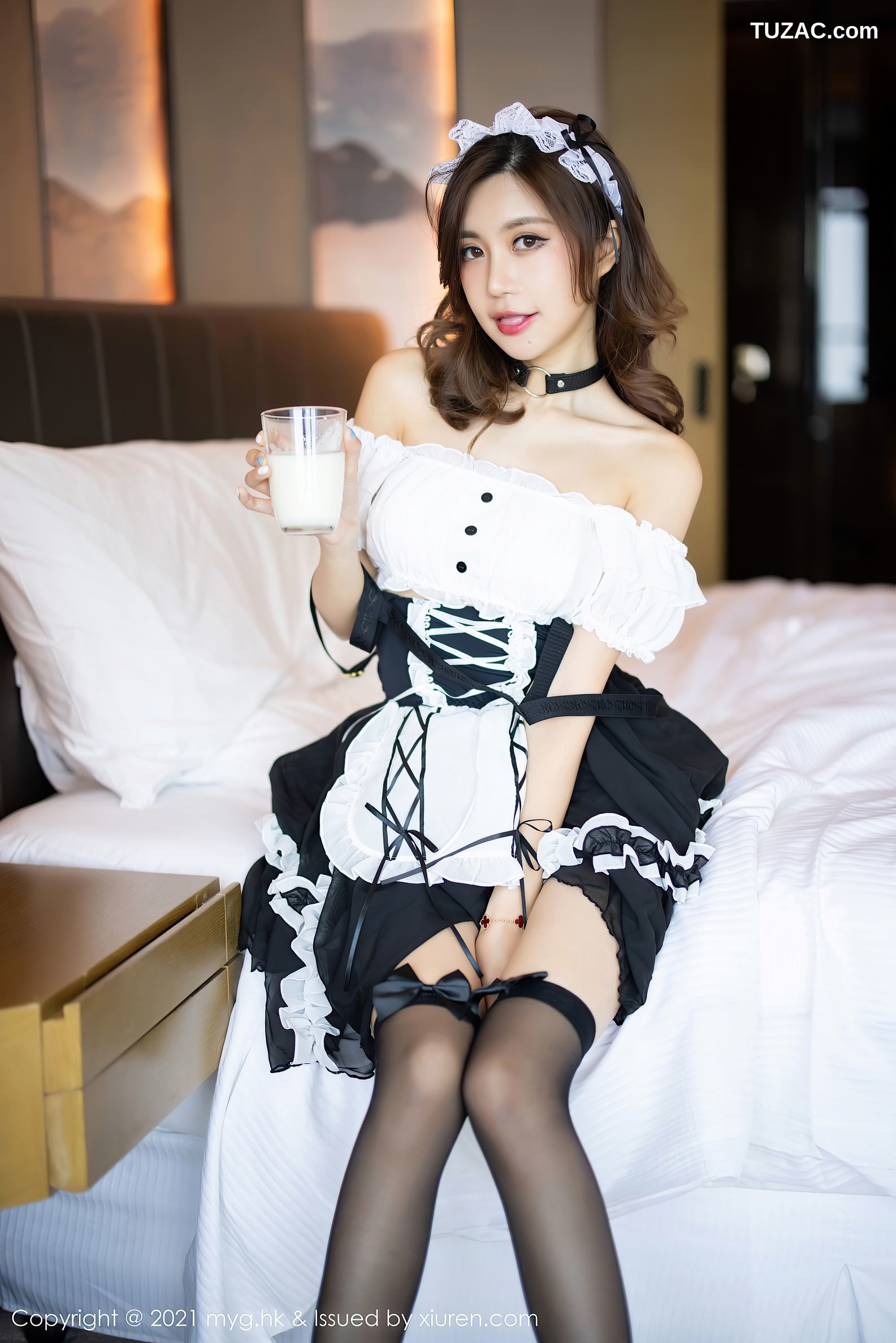 MyGirl美媛馆-588-绮里嘉Ula-杭州旅拍女仆制服主题蕾丝黑丝-2021.09.03