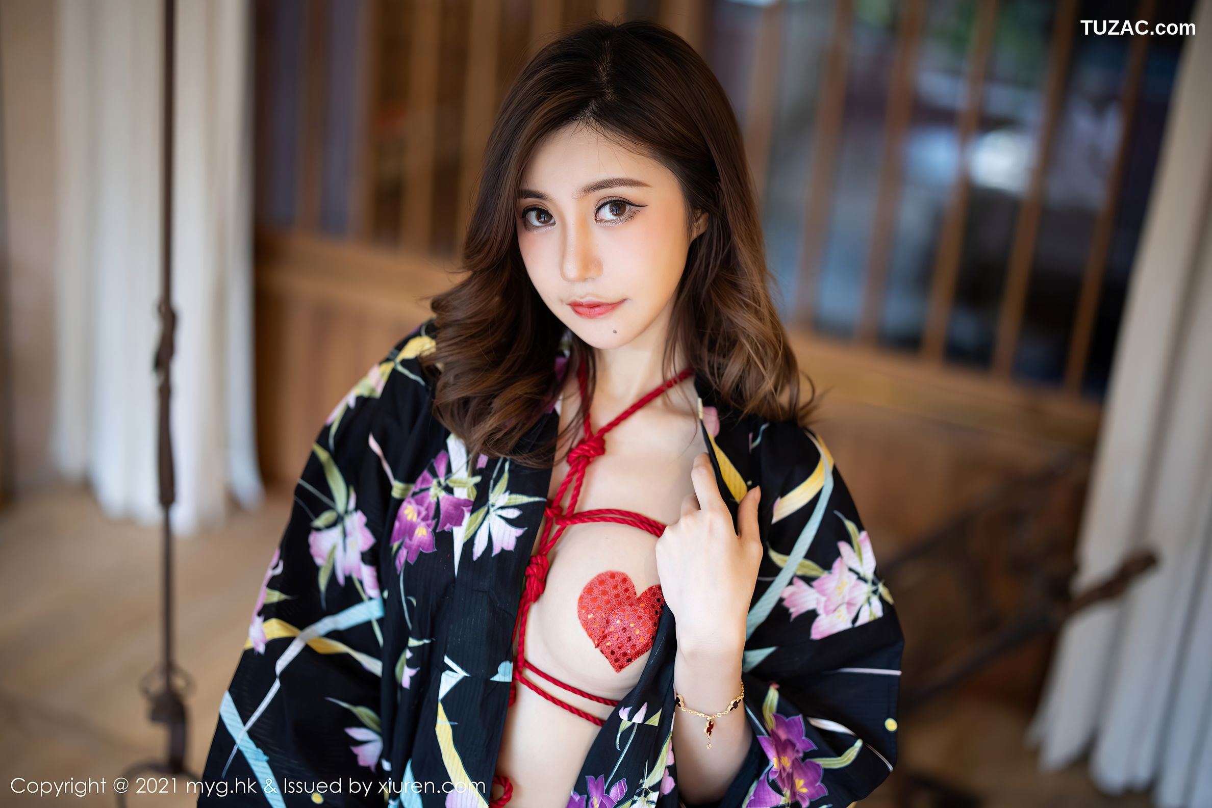MyGirl美媛馆-594-绮里嘉Ula-长三角旅拍日式和服红绳捆绑豪乳遮点-2021.09.22