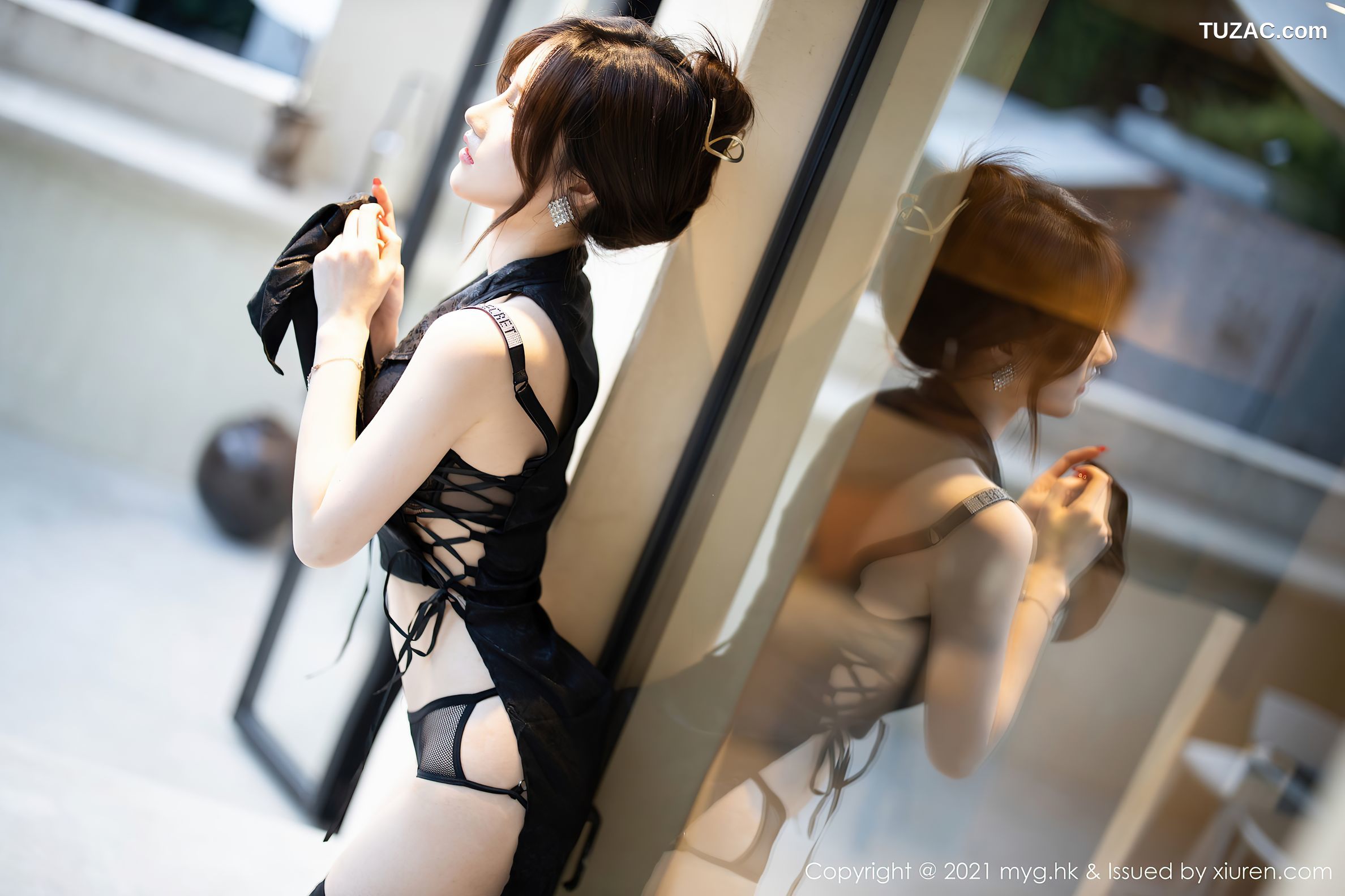 MyGirl美媛馆-602-美桃酱-长三角旅拍浴池情趣旗袍内衣黑丝-2021.10.12