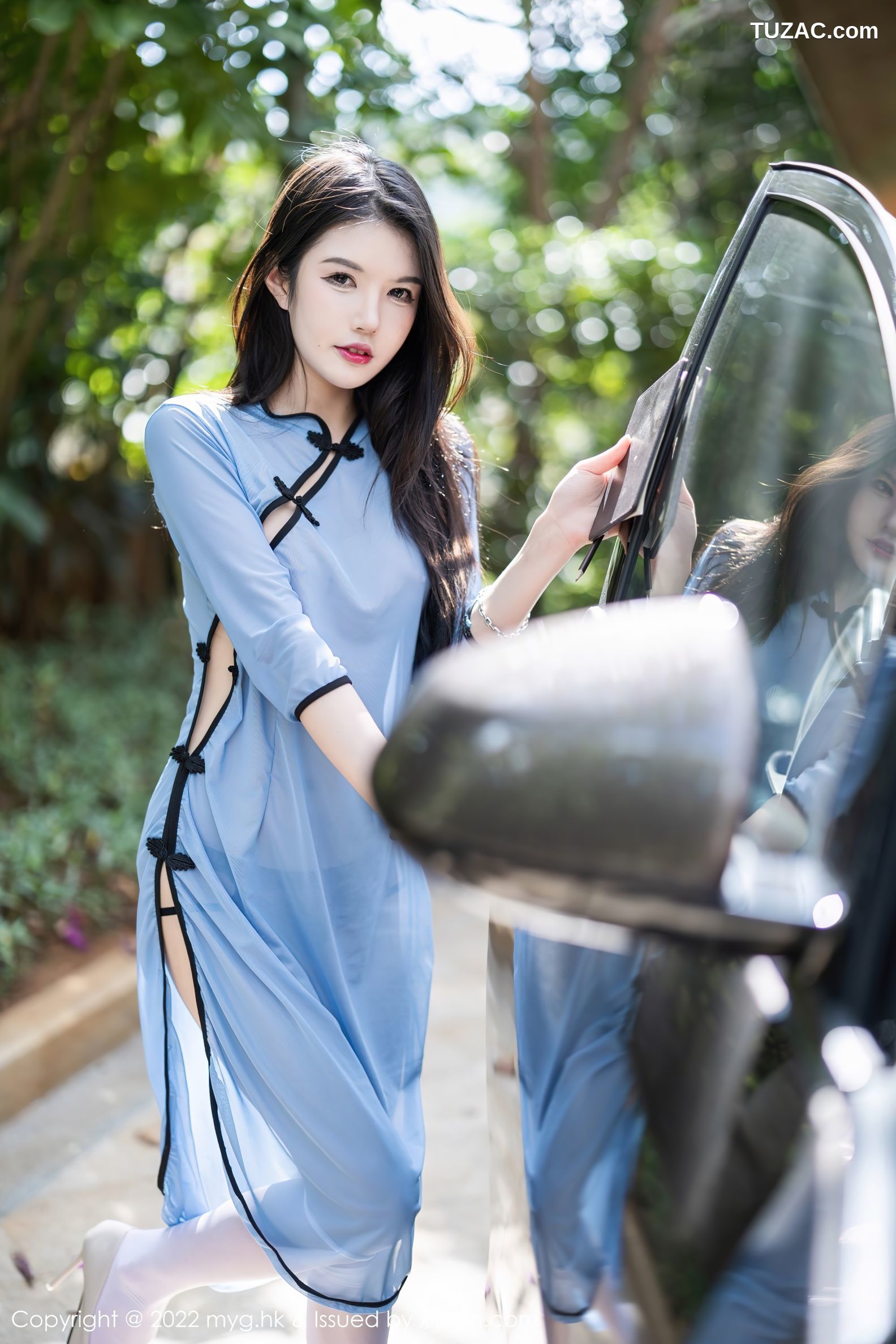 MyGirl美媛馆-622-媛媛酱-珠三角旅拍民国学生装半透视黑蕾丝内衣-2022.01.24