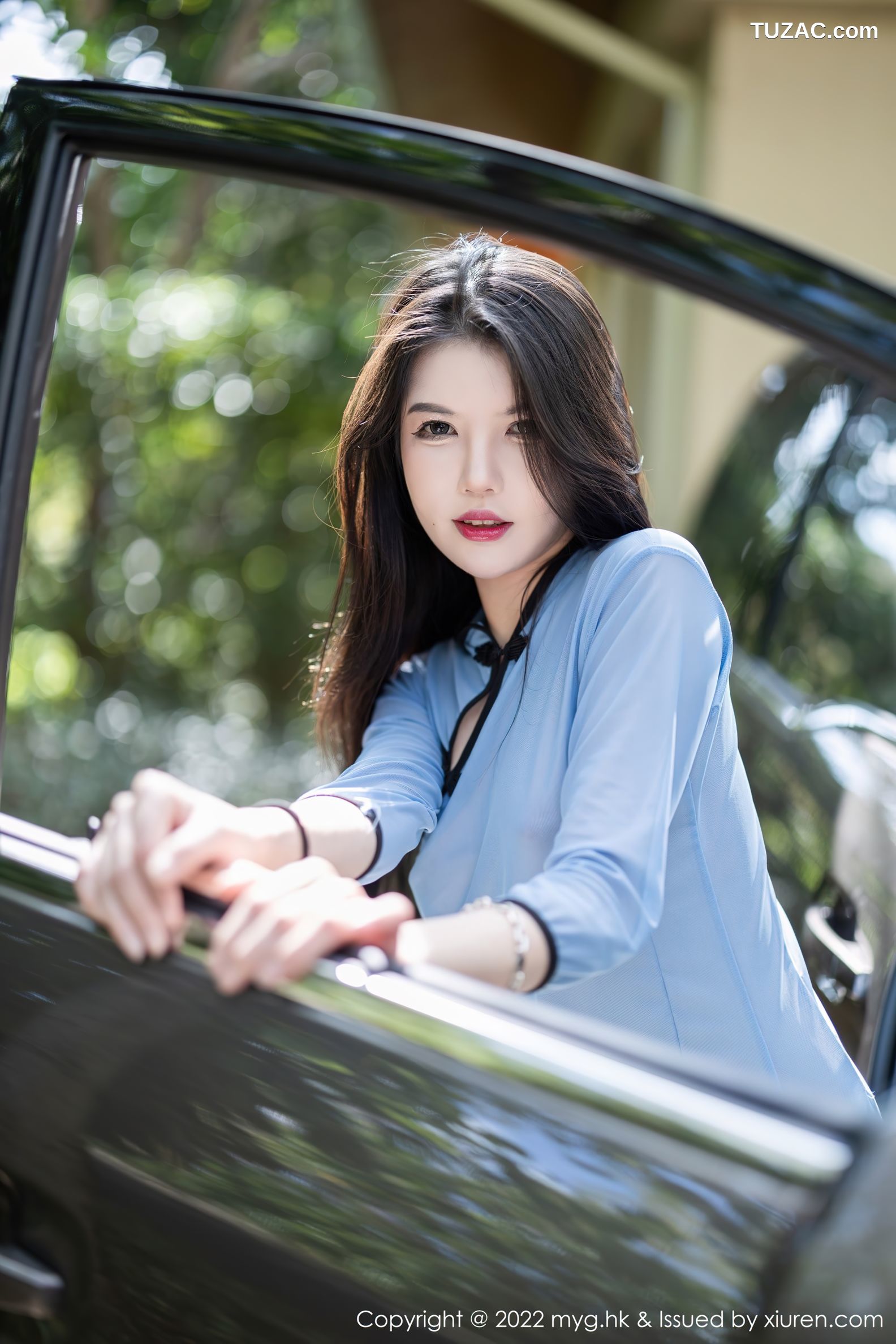 MyGirl美媛馆-622-媛媛酱-珠三角旅拍民国学生装半透视黑蕾丝内衣-2022.01.24