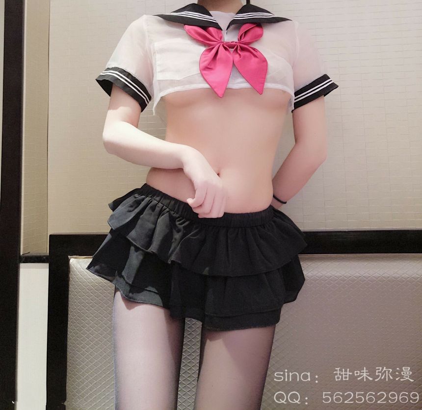 极品萝莉网红萌白酱(甜味弥漫)之黑丝制服无圣光套图[53P]