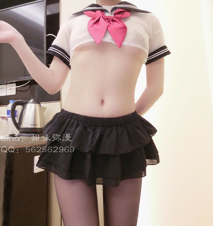 极品萝莉网红萌白酱(甜味弥漫)之黑丝制服无圣光套图[53P]