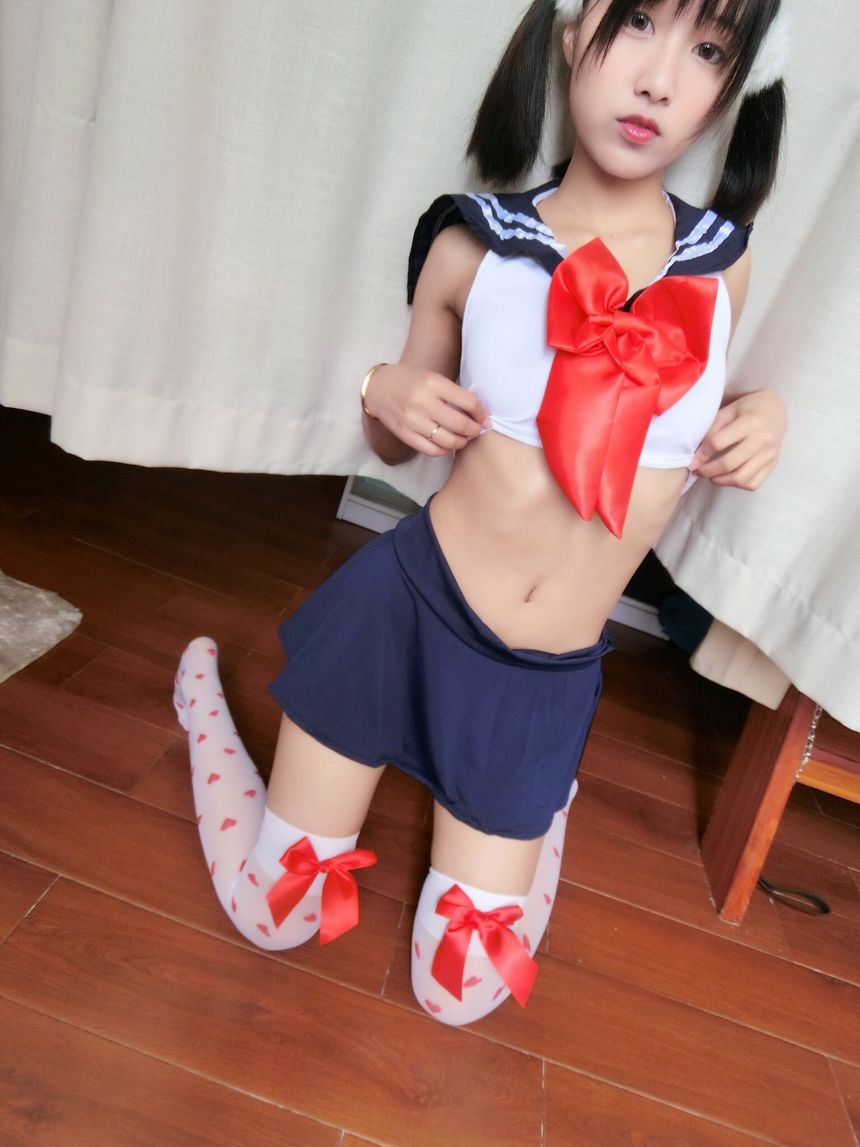 网红嫩妹布丁大法水手服无圣光套图[67P]
