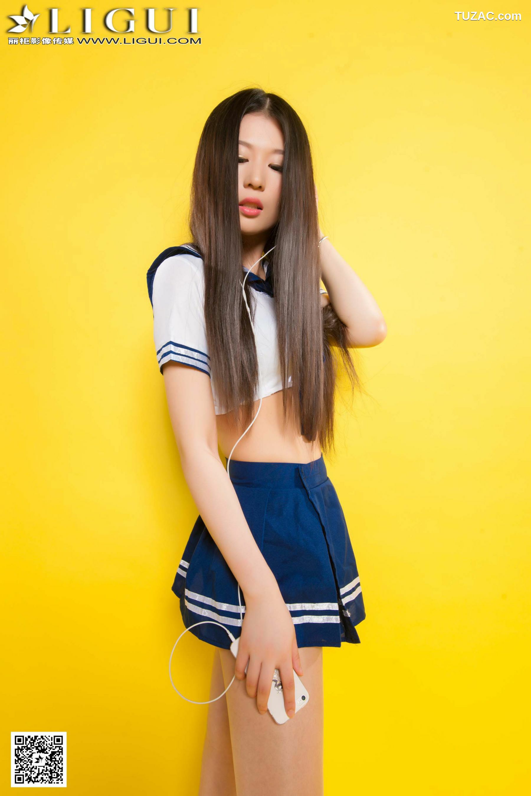 丽柜_ Model 佳怡《长发水手服美女丝足》美腿玉足写真图片[44P]