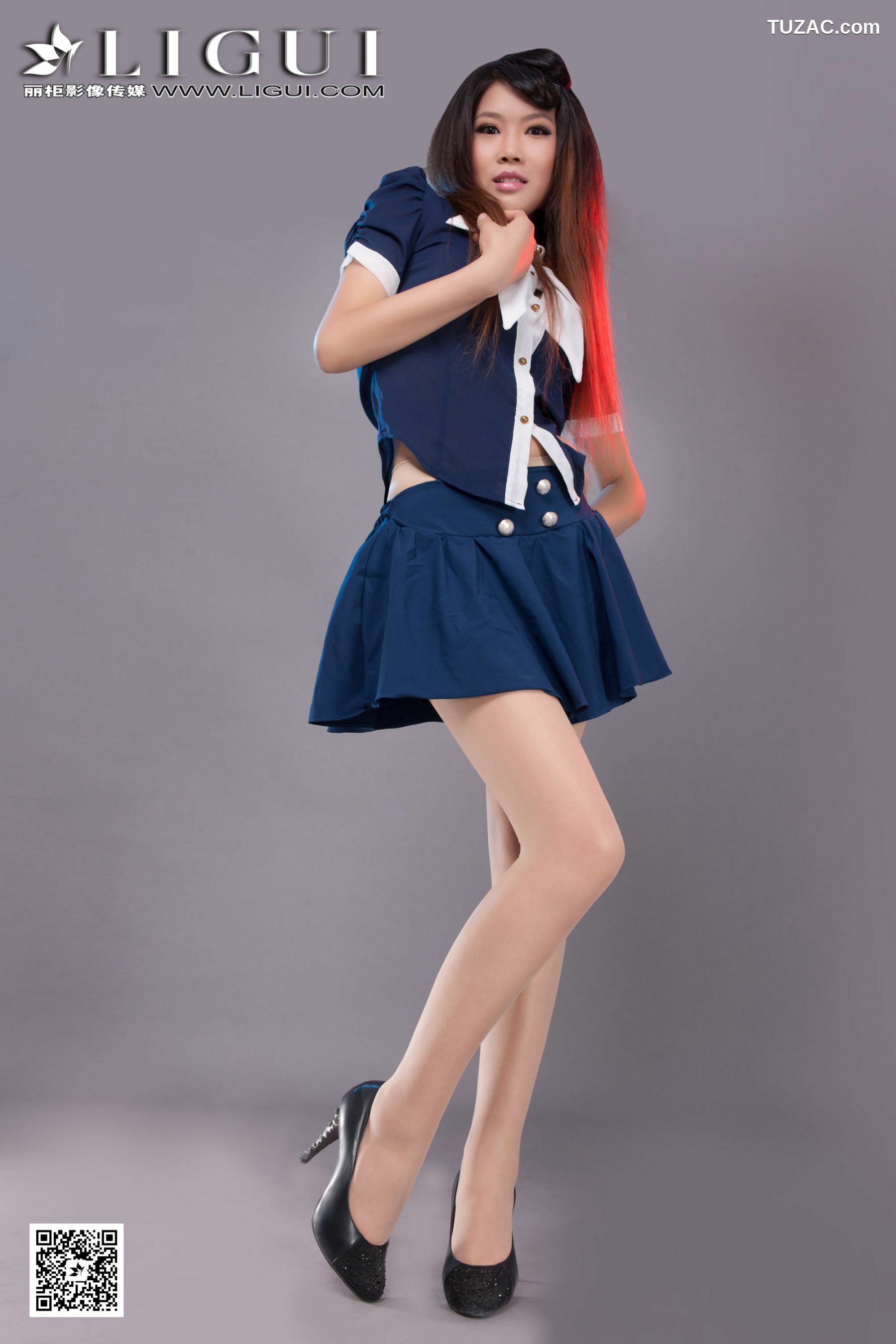 丽柜_ Model 怡萱《迷你裙丝足高跟》上下全集 美腿玉足写真图片[50P]