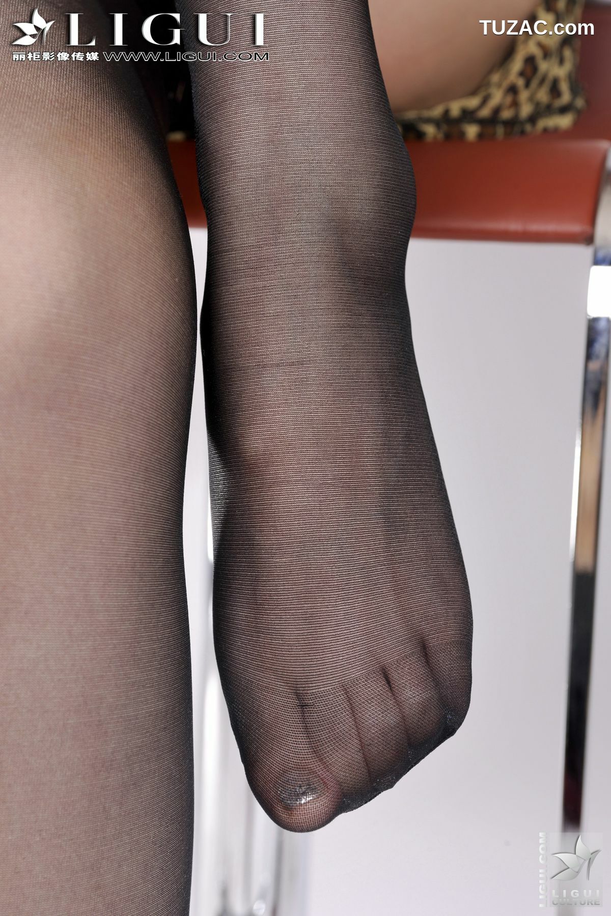 丽柜_Model Vicky《豹纹黑丝的诱惑》 美腿玉足写真图片[60P]