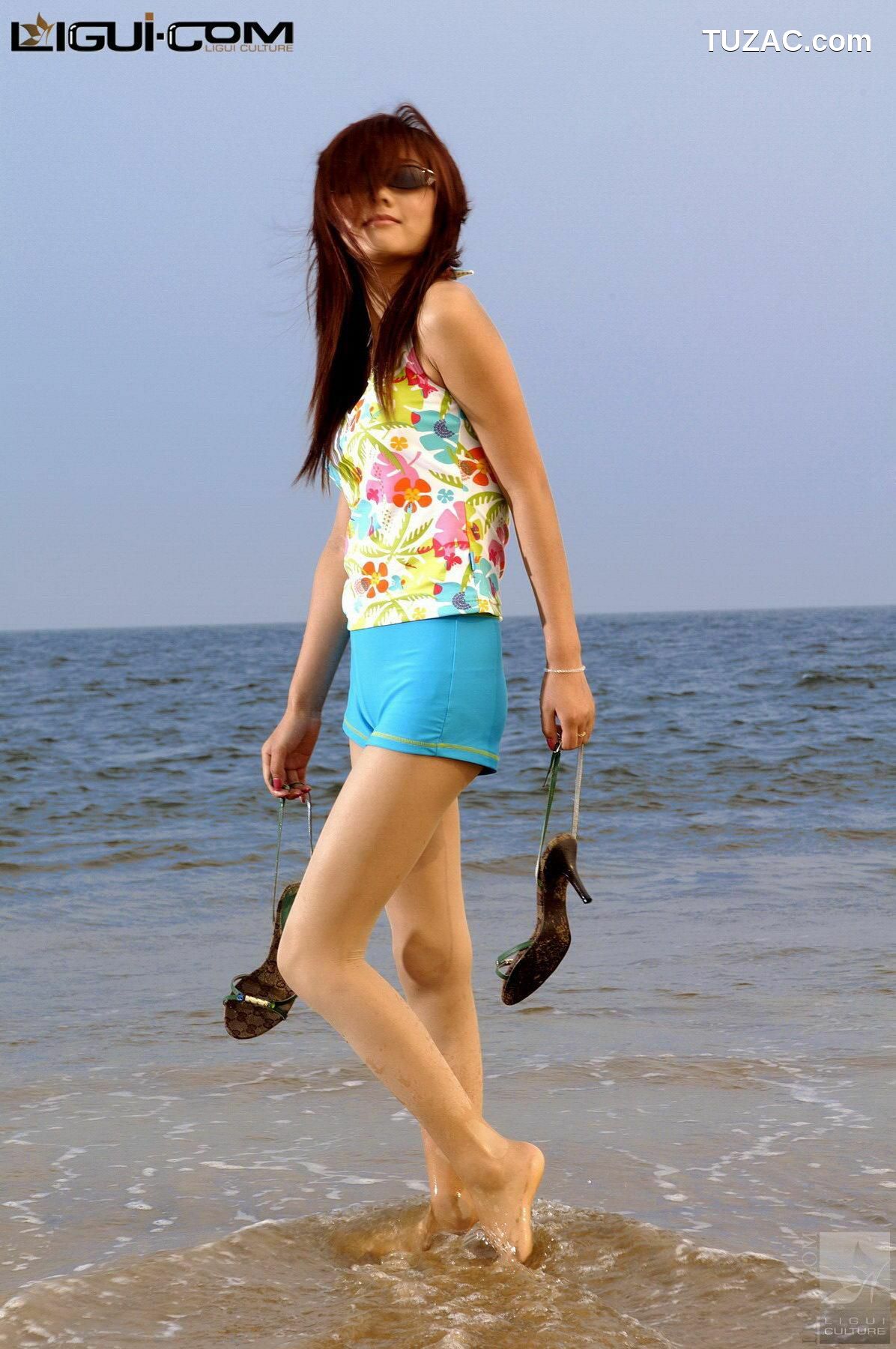 丽柜_Model 丝丝《海边沙滩美女》 丝足写真图片[30P]